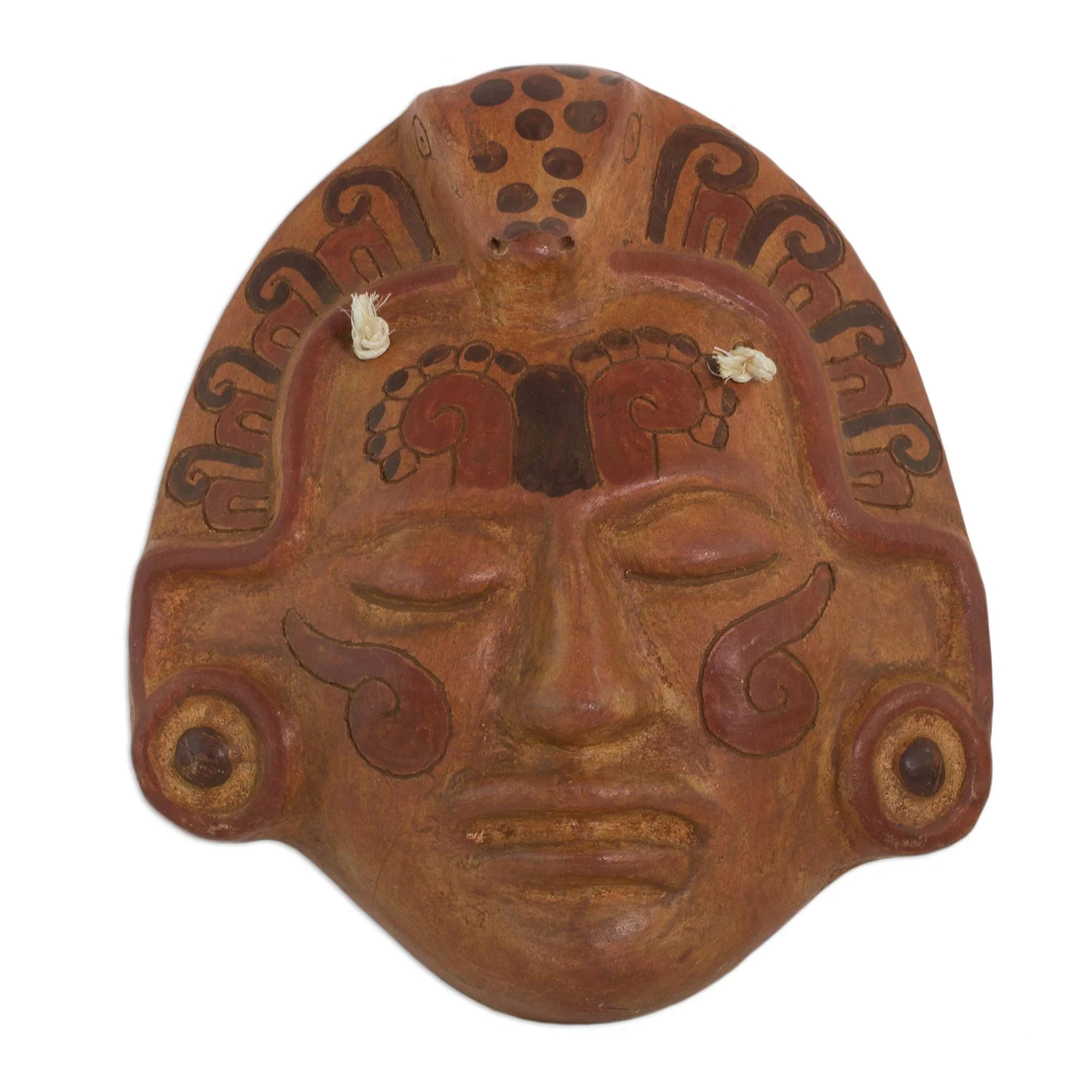 Maya Crocodile Priest Ceramic Mask - Image 2