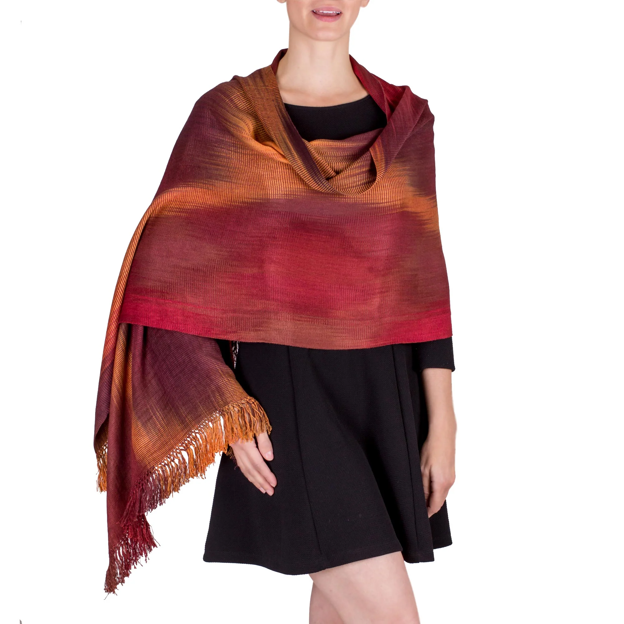 Maya Firebird Unique Rayon Chenille Shawl - Image 2
