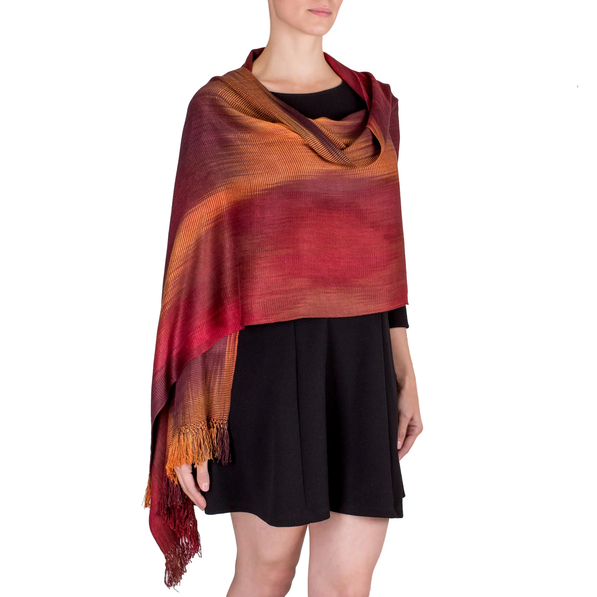 Maya Firebird Unique Rayon Chenille Shawl - Image 3