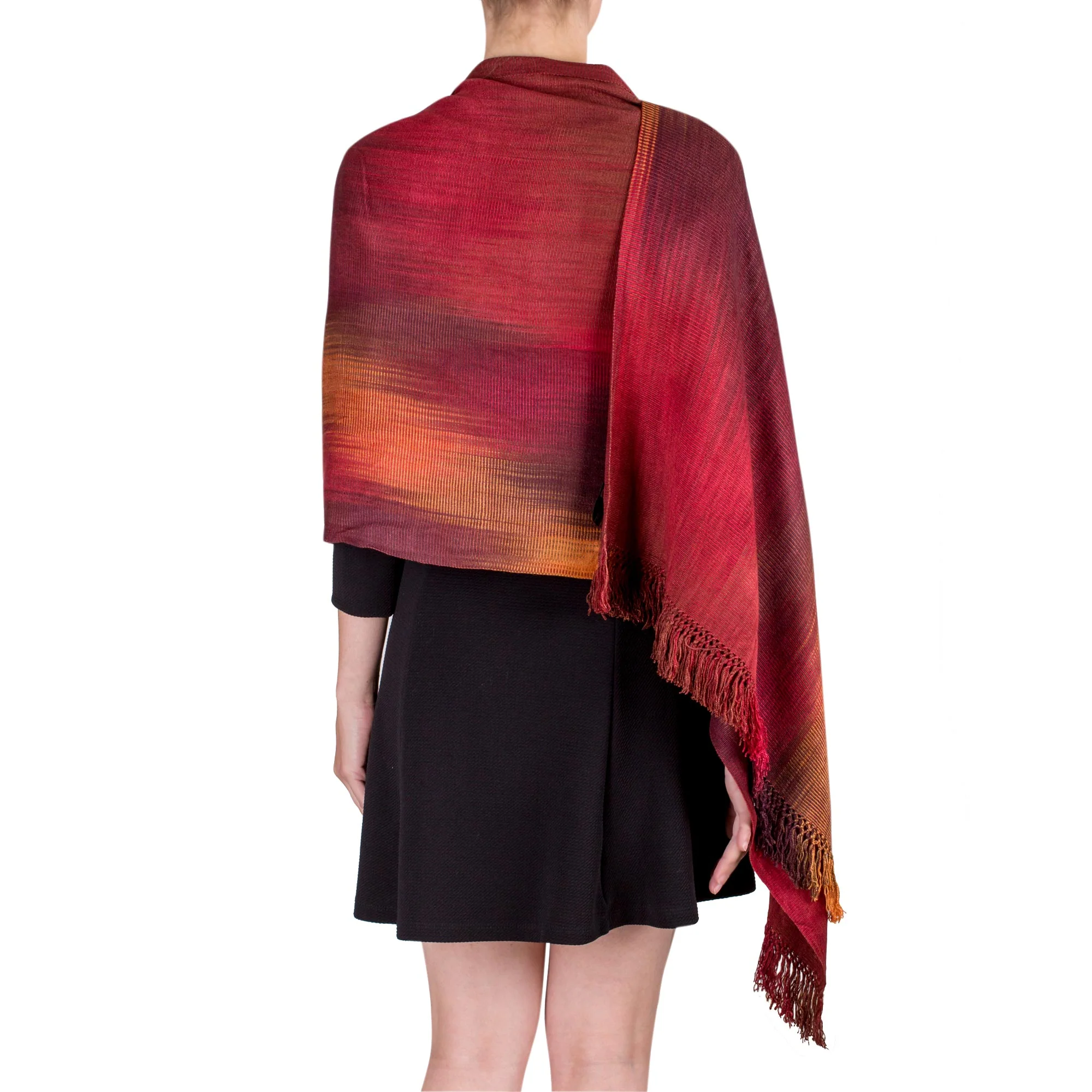 Maya Firebird Unique Rayon Chenille Shawl - Image 4