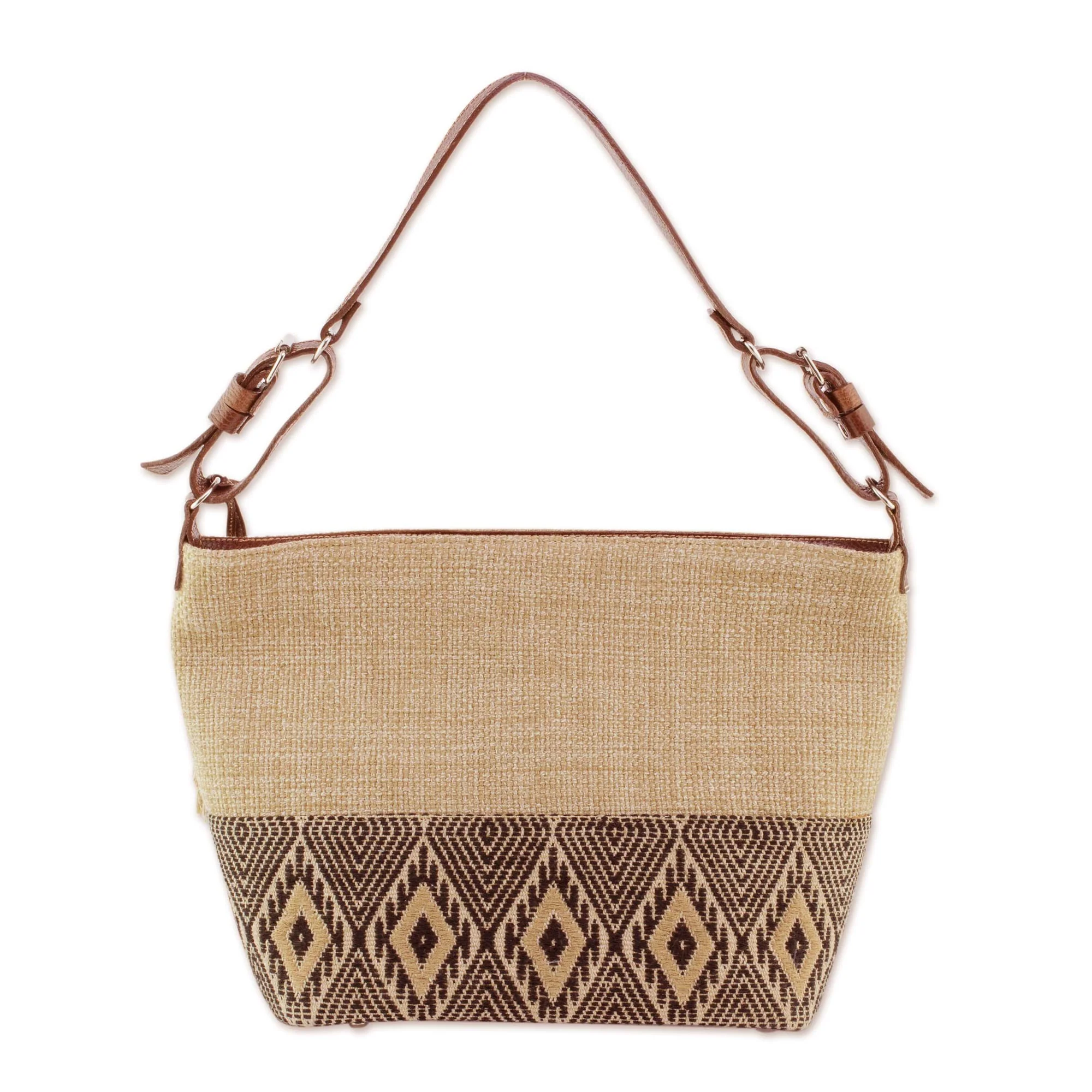 Maya Ixcaco Leather Accent Cotton Shoulder Bag - Image 4