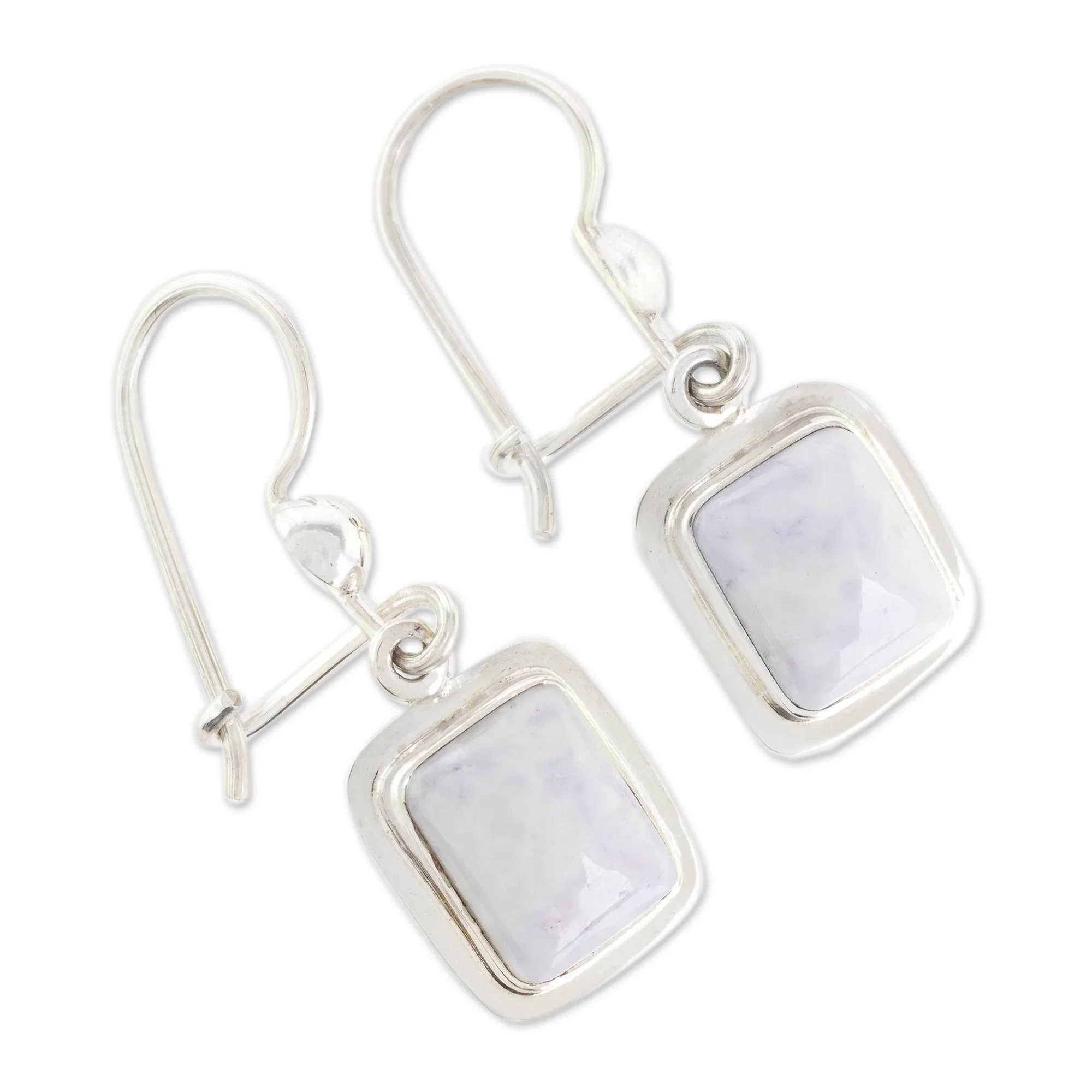 Maya Lilac Fair Trade Lilac Jade and Silver Modern Earrings - Image 4
