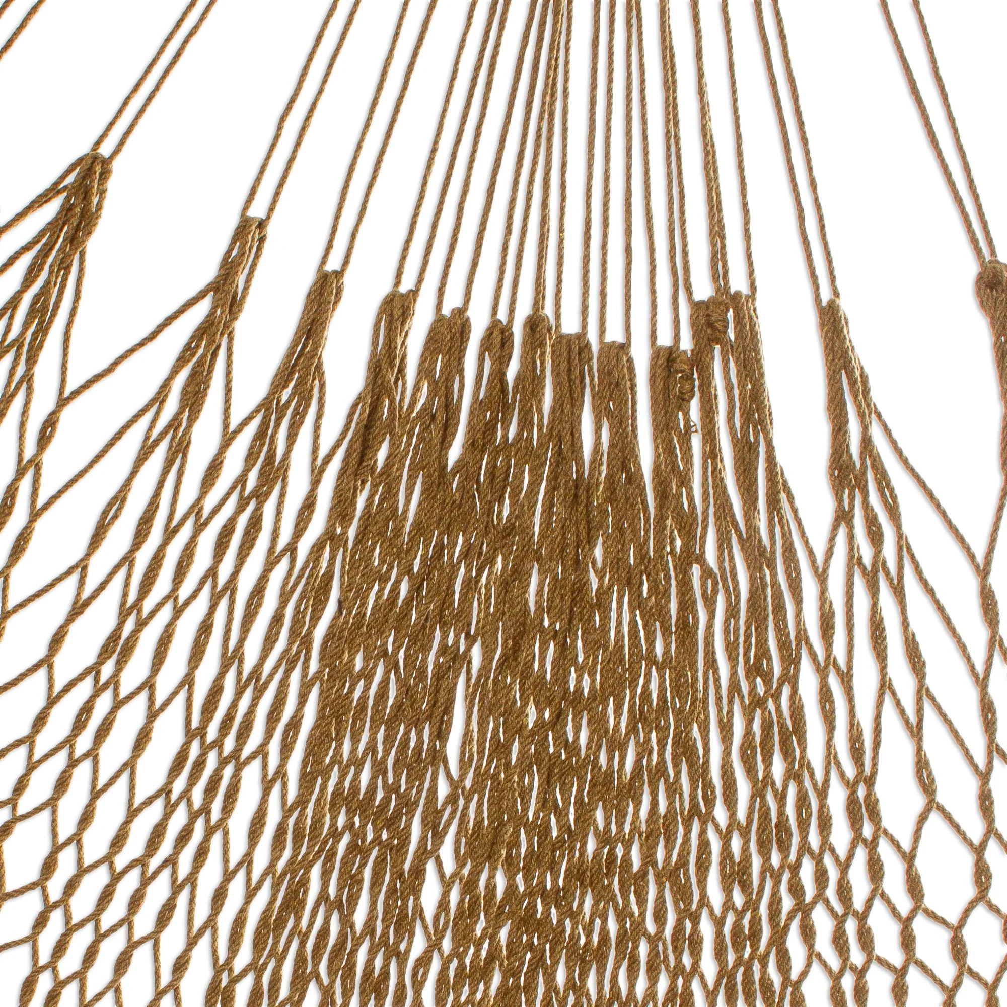 Maya Memories in Olive Macrame-Accented Cotton Hammock (Triple) - Image 4