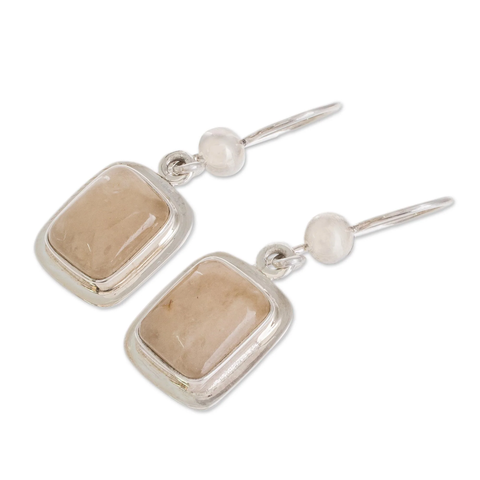 Maya Sunbeam Quartz & Silver Dangle Earrings - Image 4