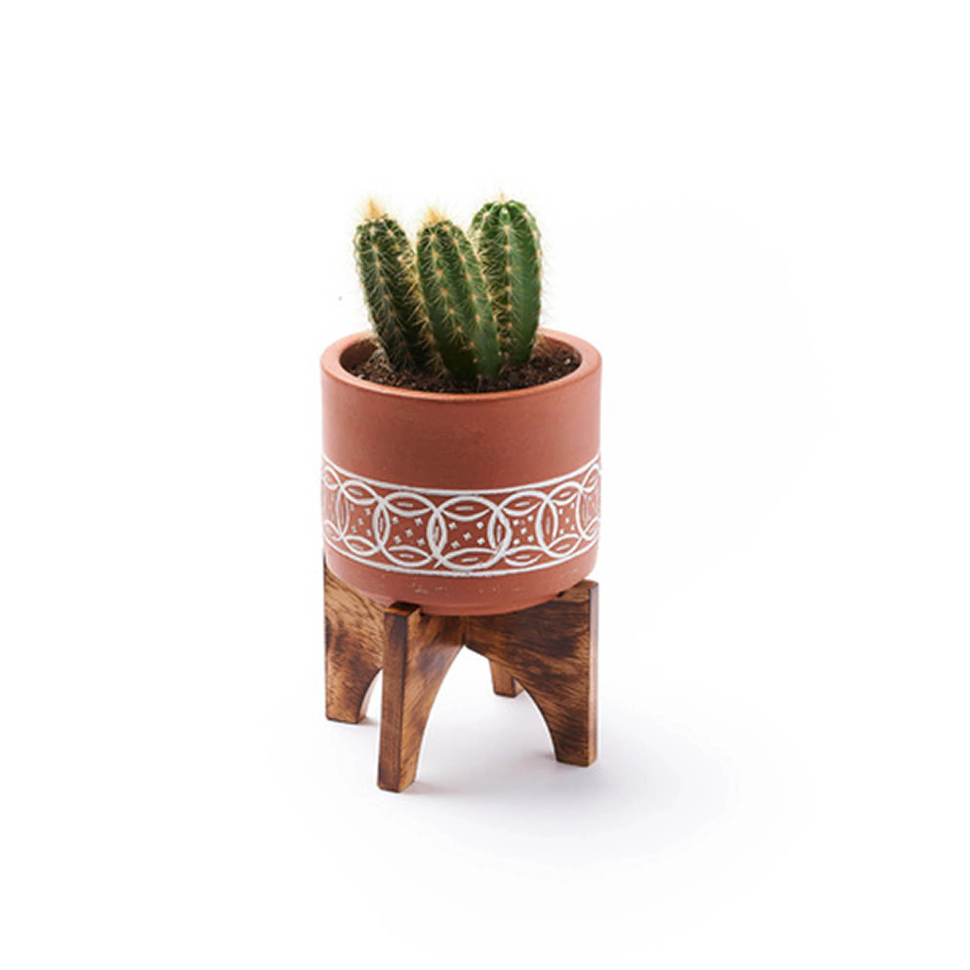 Medium Terracotta Mango Planter with Stand - Image 2