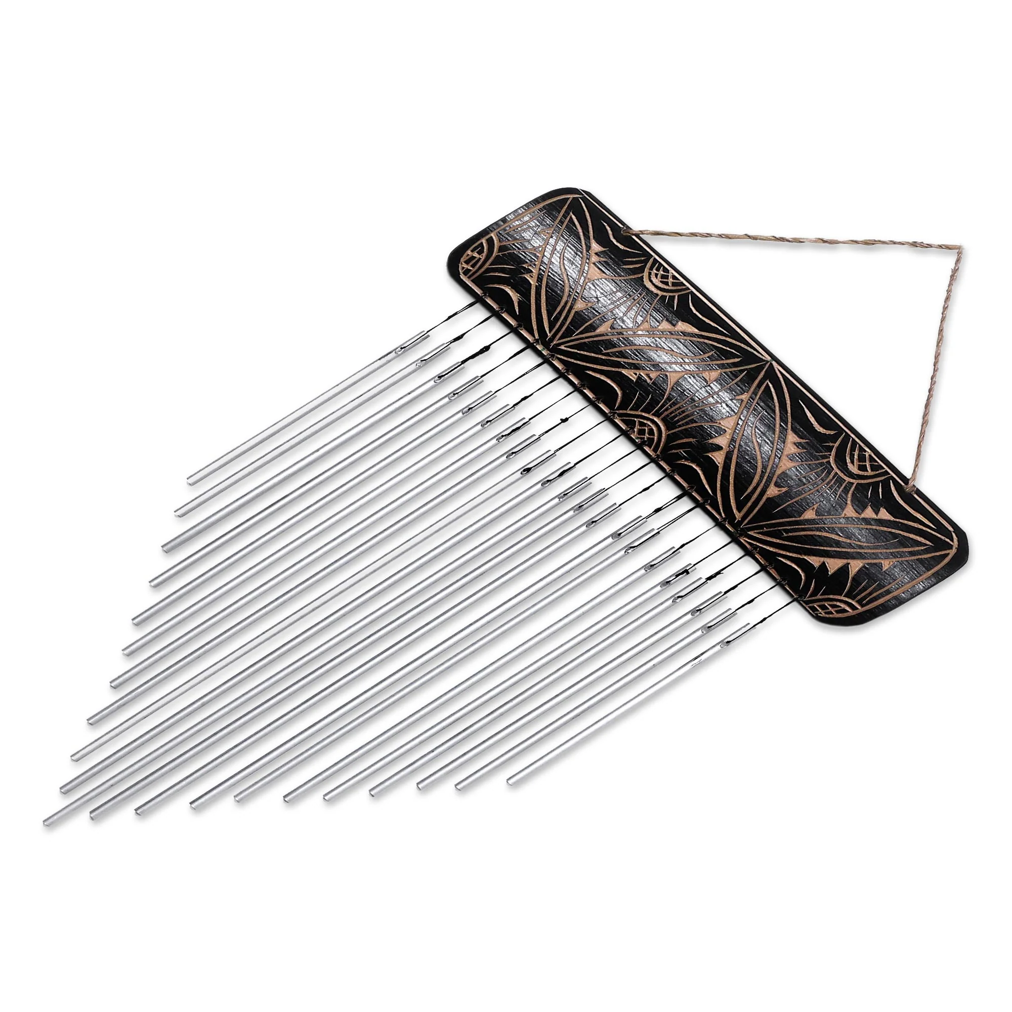 Melodic Dance Handcrafted Bamboo and Aluminum Wind Chimes from Bali - Image 3