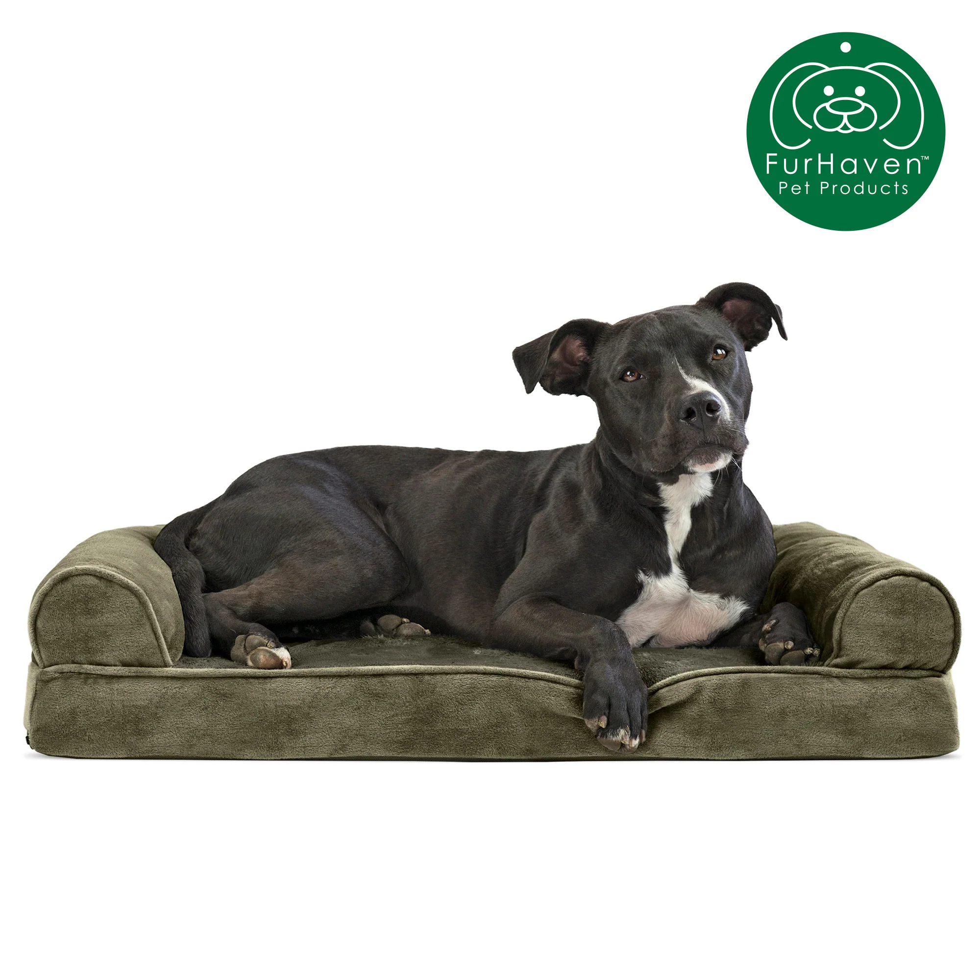 Memory Foam Faux Fur & Velvet Couch Sofa-Style Pet Bed - Image 10