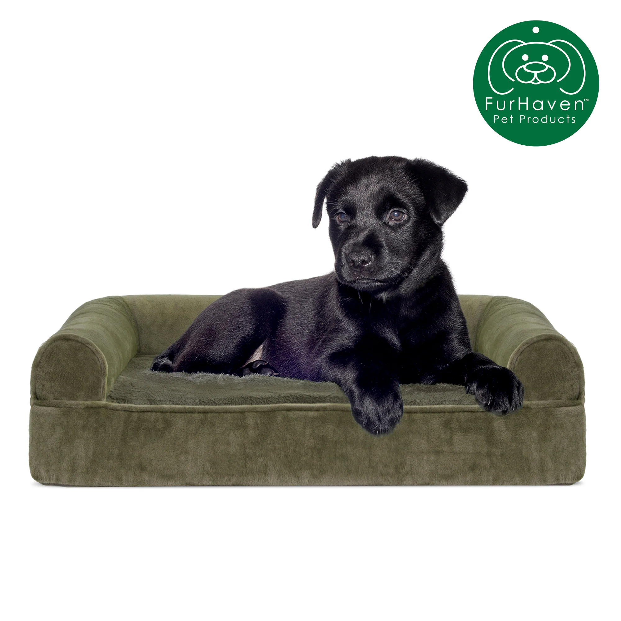 Memory Foam Faux Fur & Velvet Couch Sofa-Style Pet Bed - Image 14