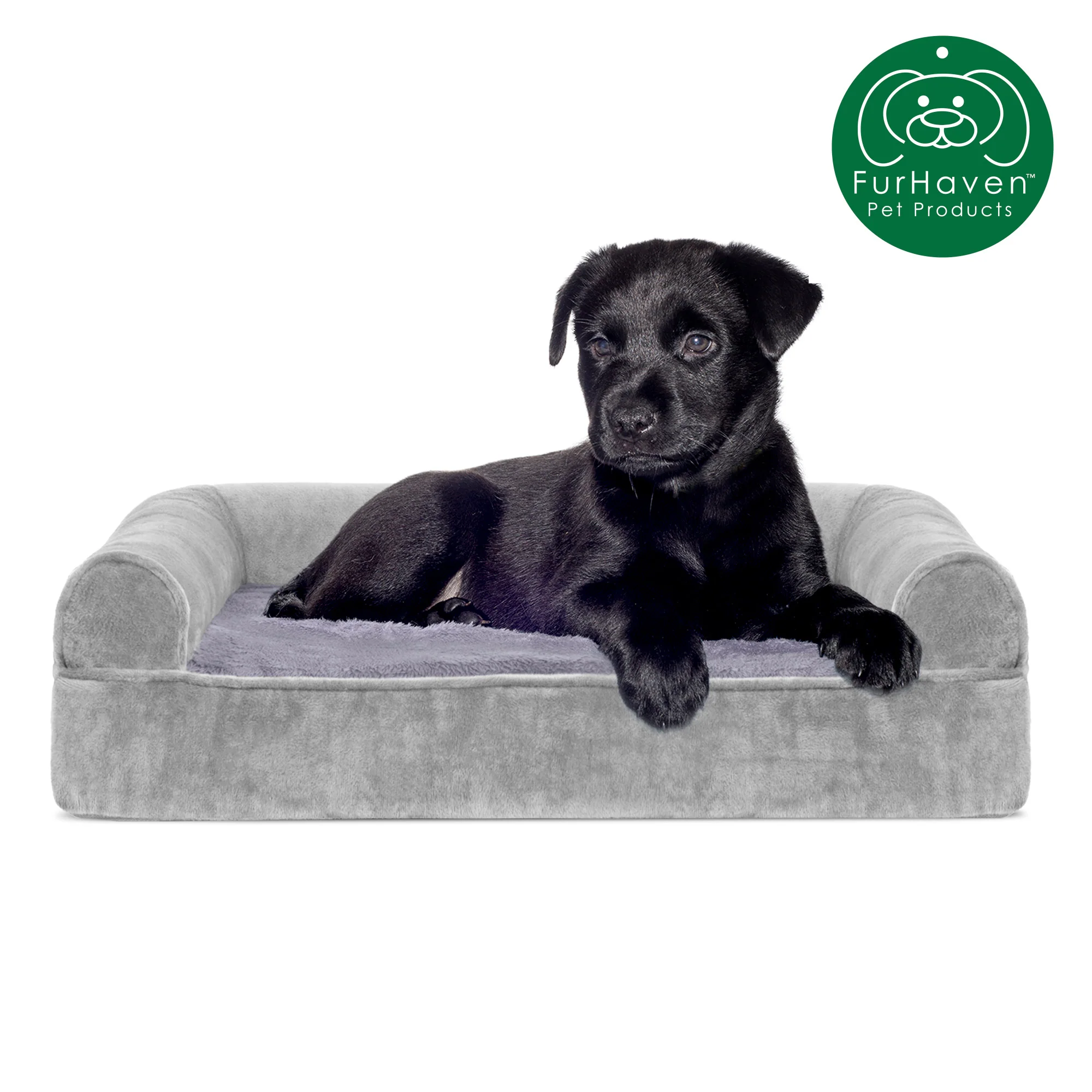 Memory Foam Faux Fur & Velvet Couch Sofa-Style Pet Bed - Image 19