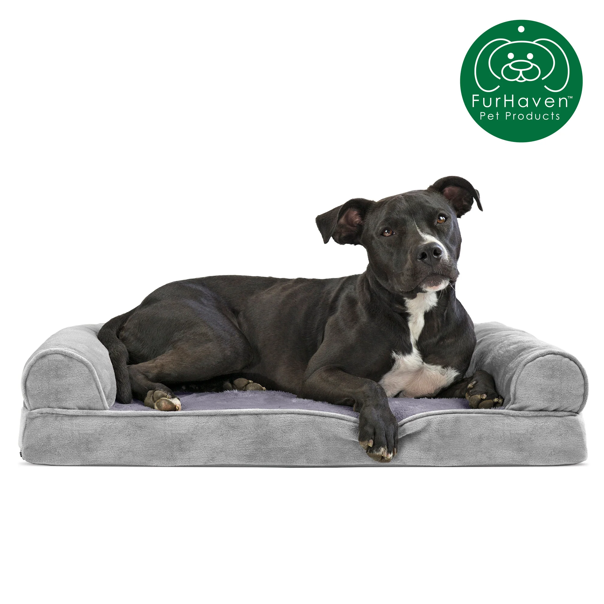 Memory Foam Faux Fur & Velvet Couch Sofa-Style Pet Bed - Image 20
