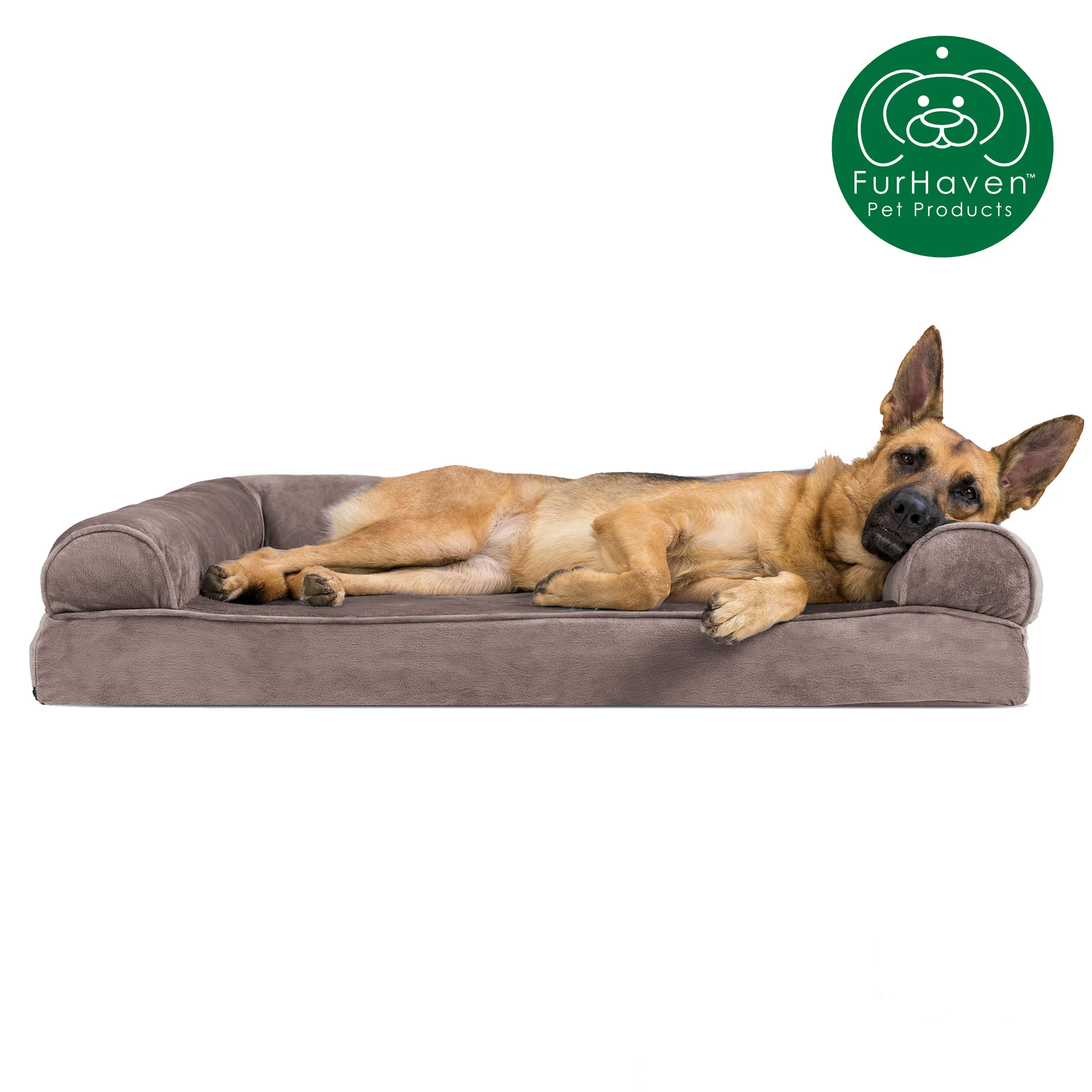 Memory Foam Faux Fur & Velvet Couch Sofa-Style Pet Bed - Image 8