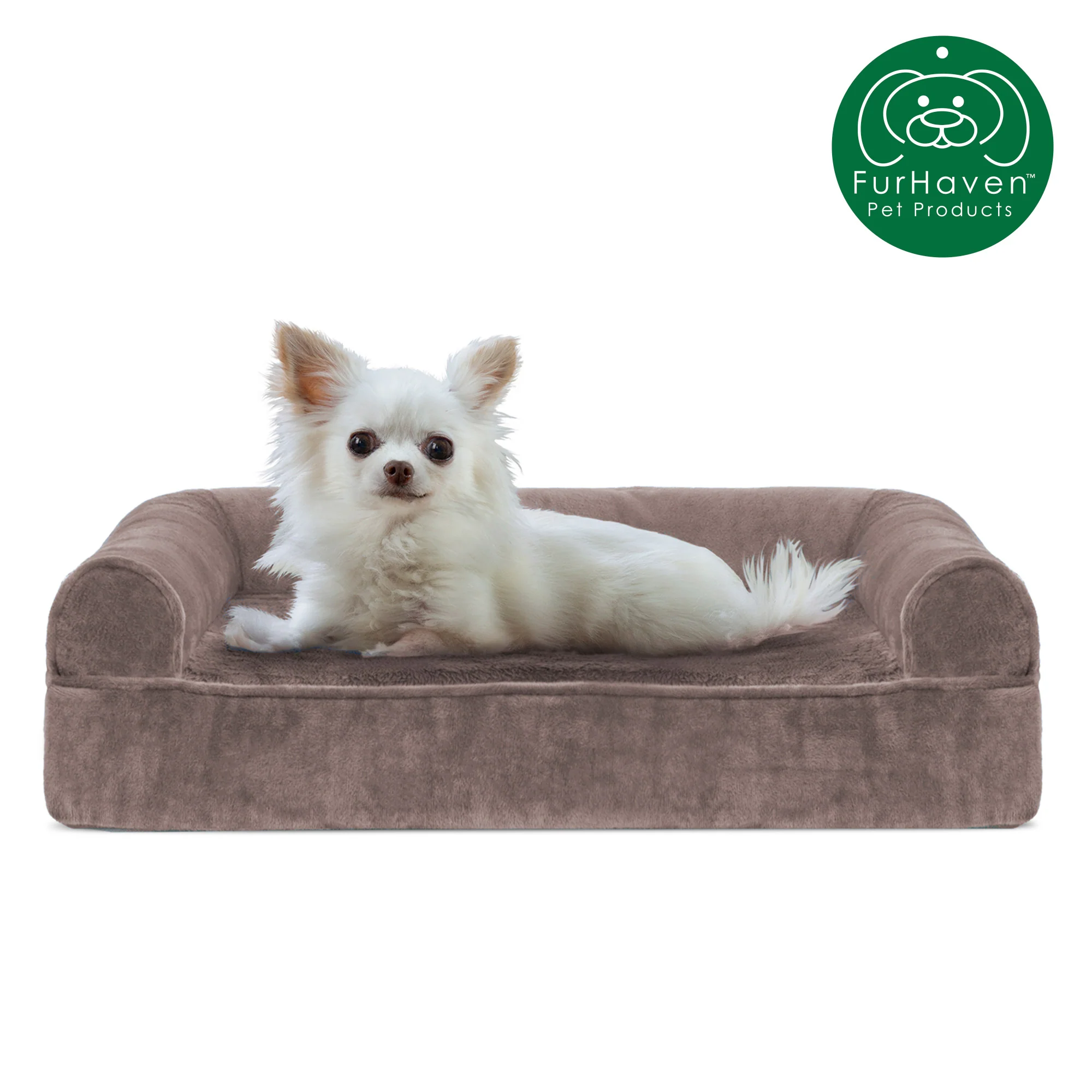 Memory Foam Faux Fur & Velvet Sofa-Style Pet Bed - Image 9