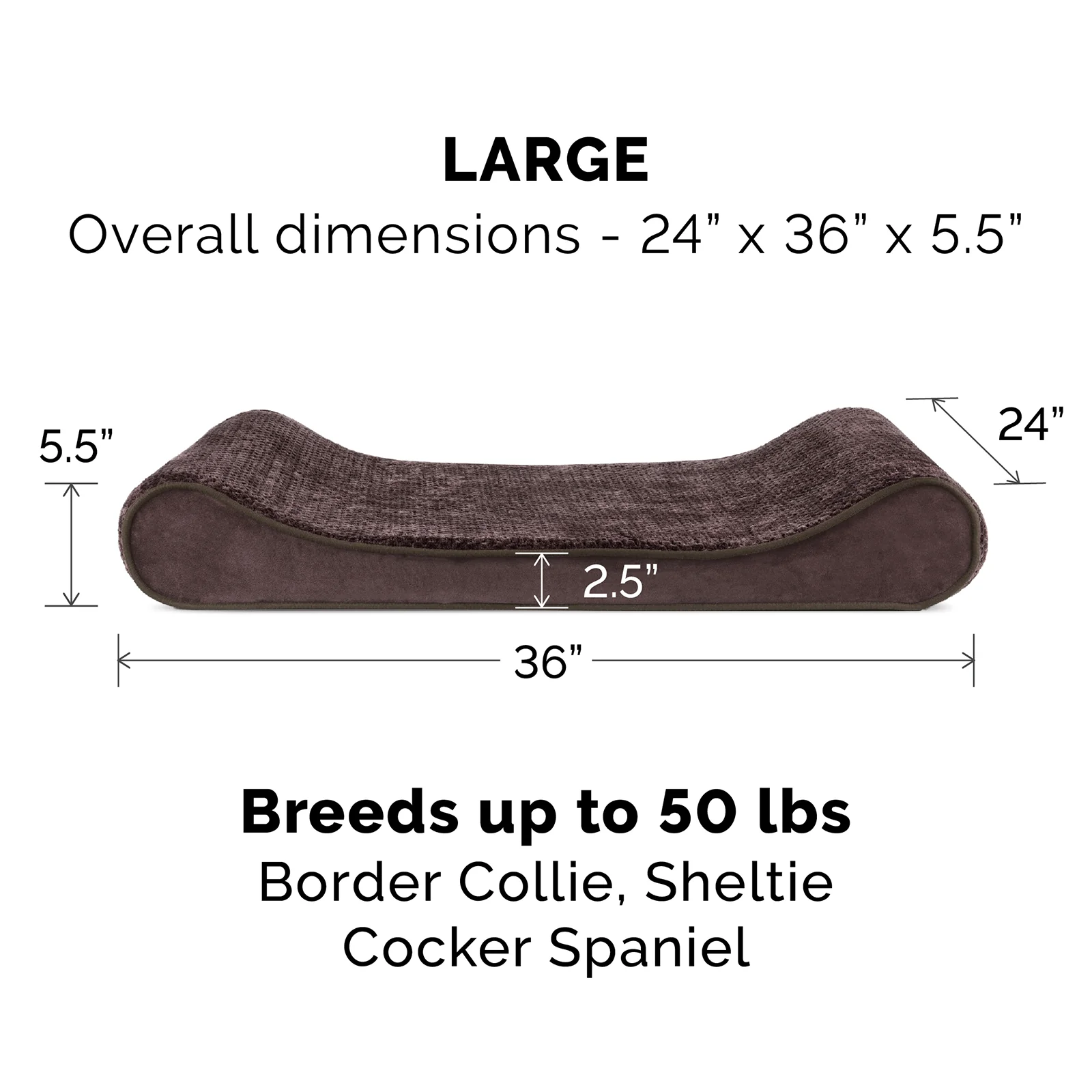 Memory Foam Minky Plush & Velvet Lux Lounger Pet Bed - Image 2