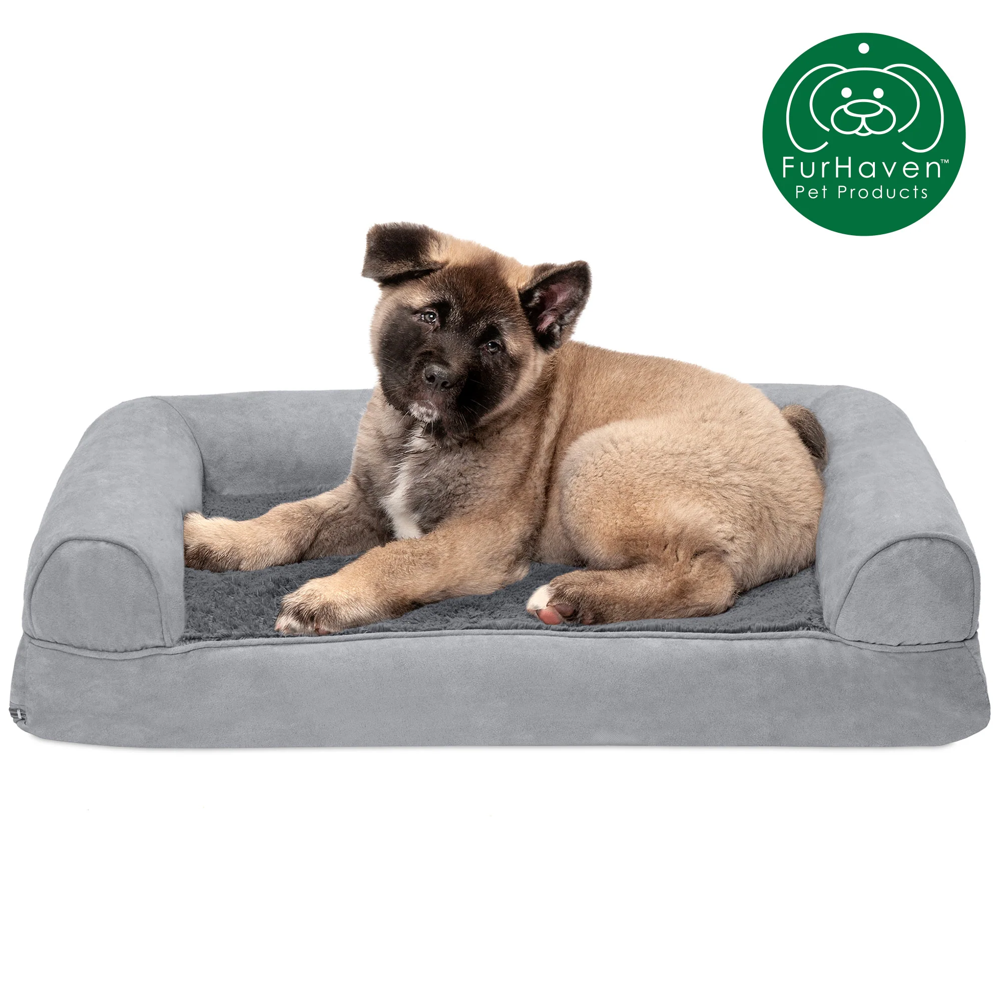 Memory Foam Plush & Suede Couch Pet Bed - Image 10