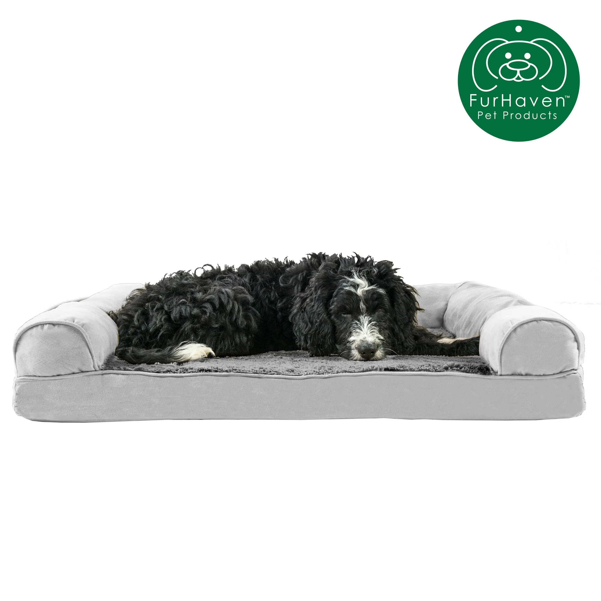 Memory Foam Plush & Suede Couch Pet Bed - Image 11
