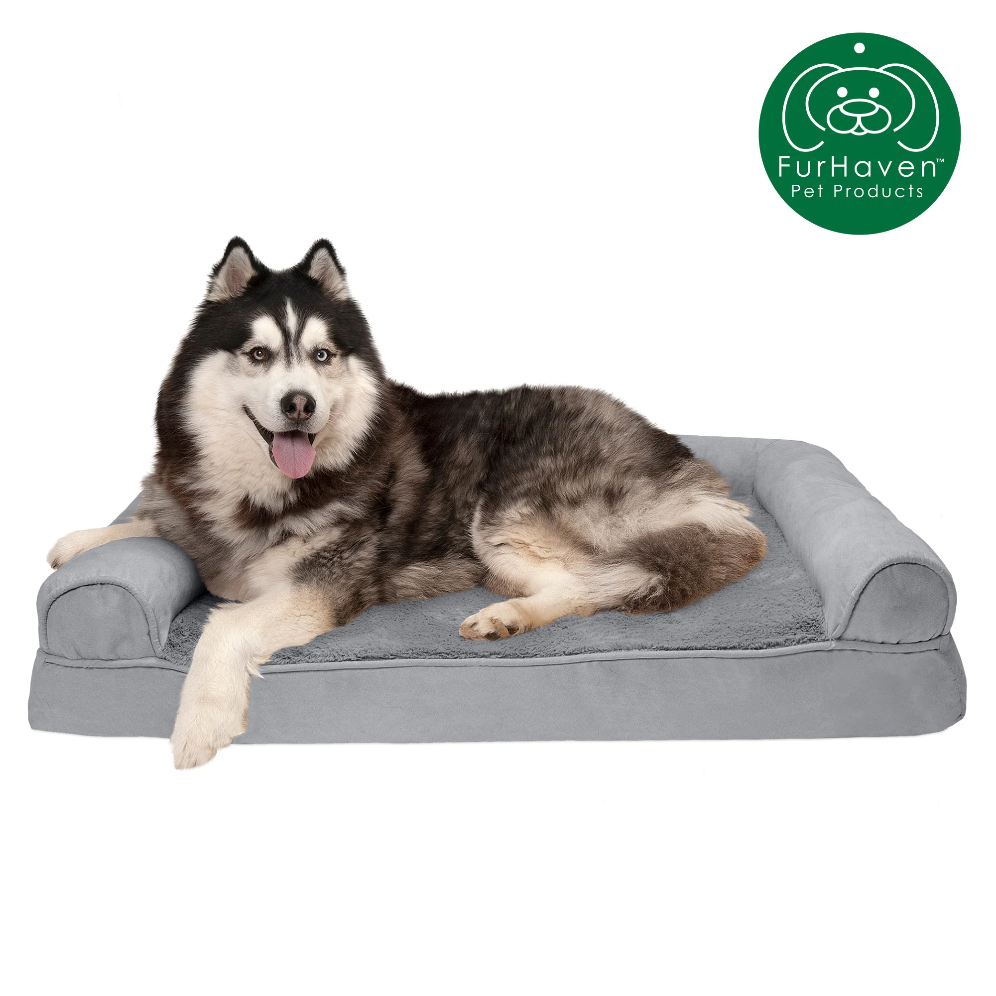 Memory Foam Plush & Suede Couch Pet Bed - Image 13