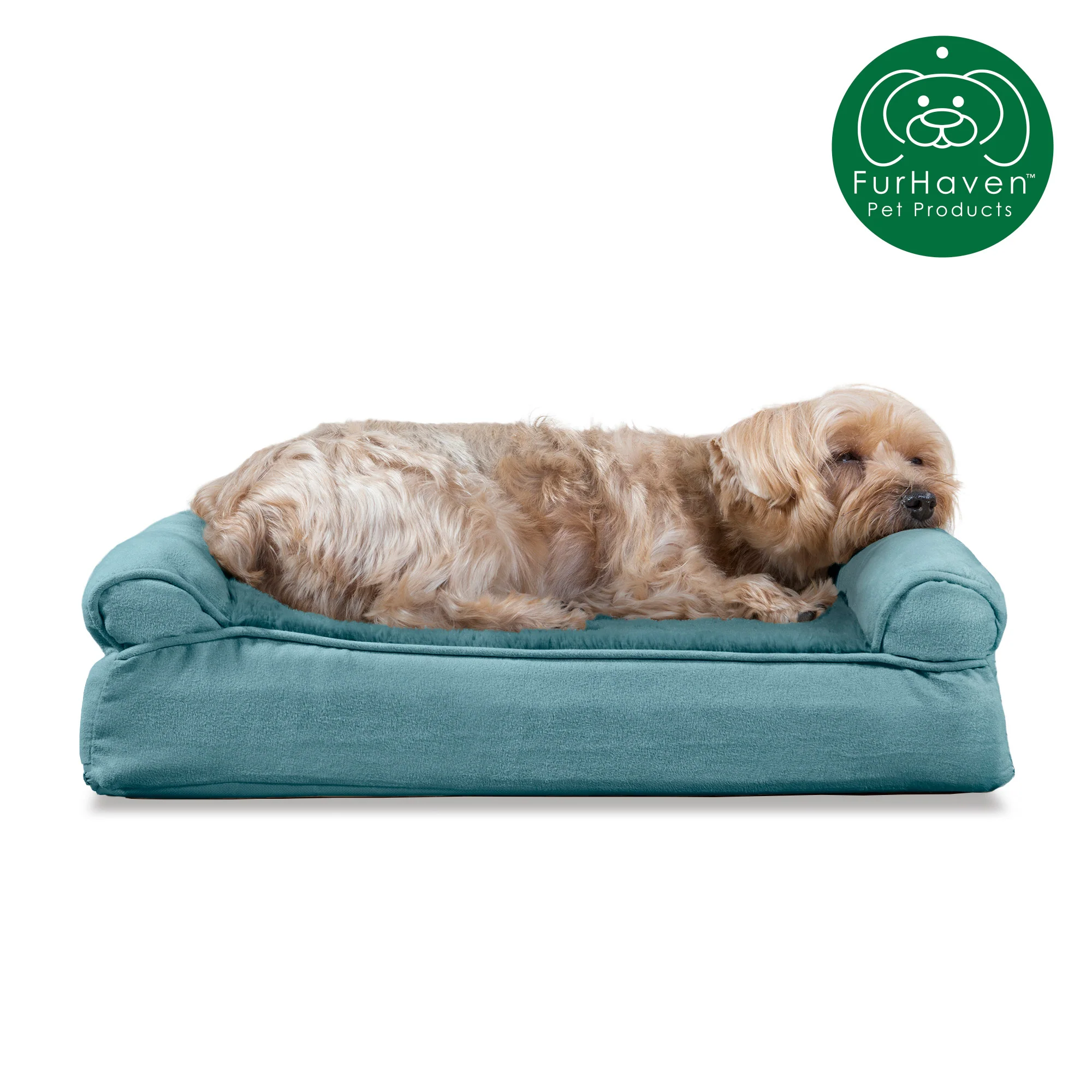 Memory Foam Plush & Suede Couch Pet Bed - Image 15