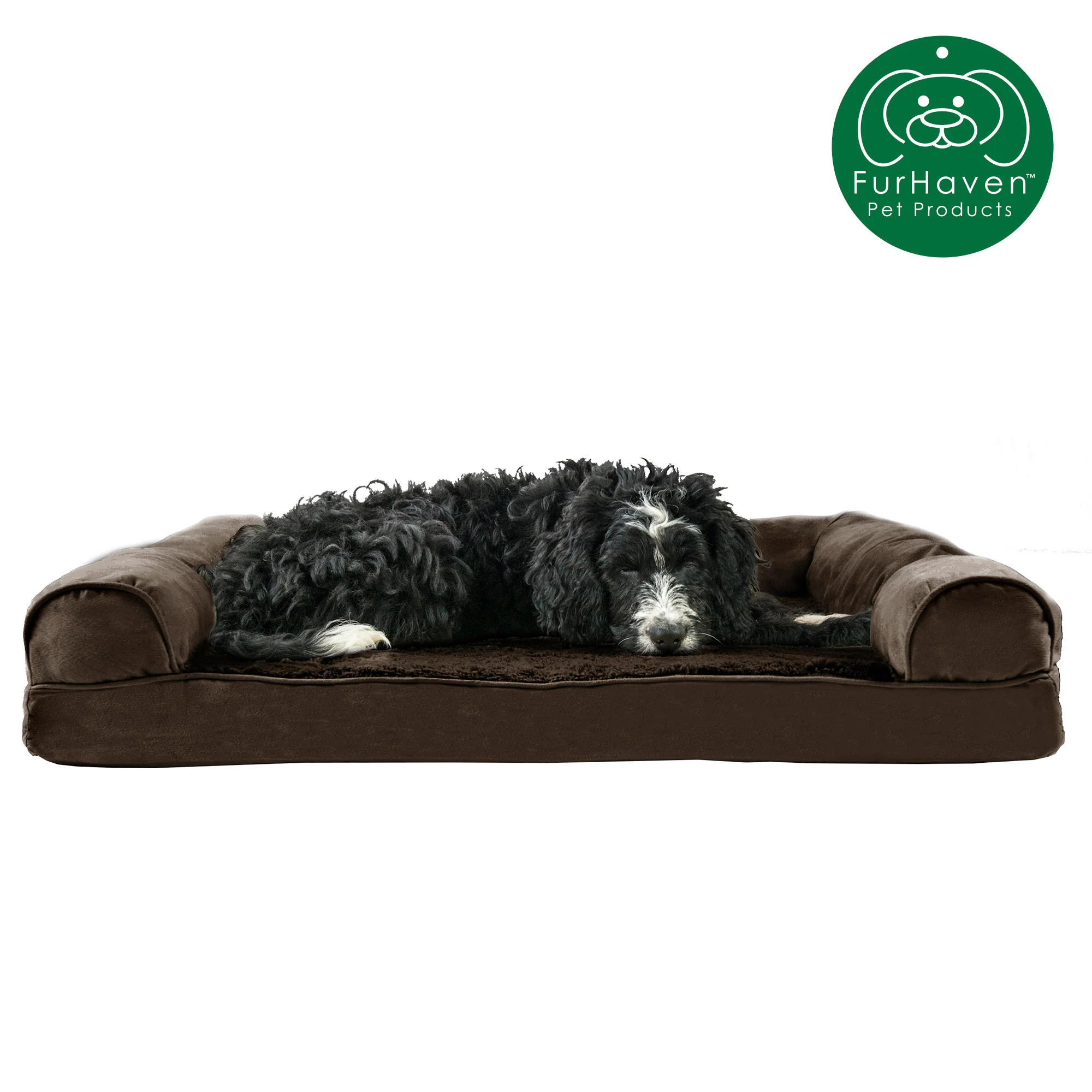 Memory Foam Plush & Suede Couch Pet Bed - Image 6