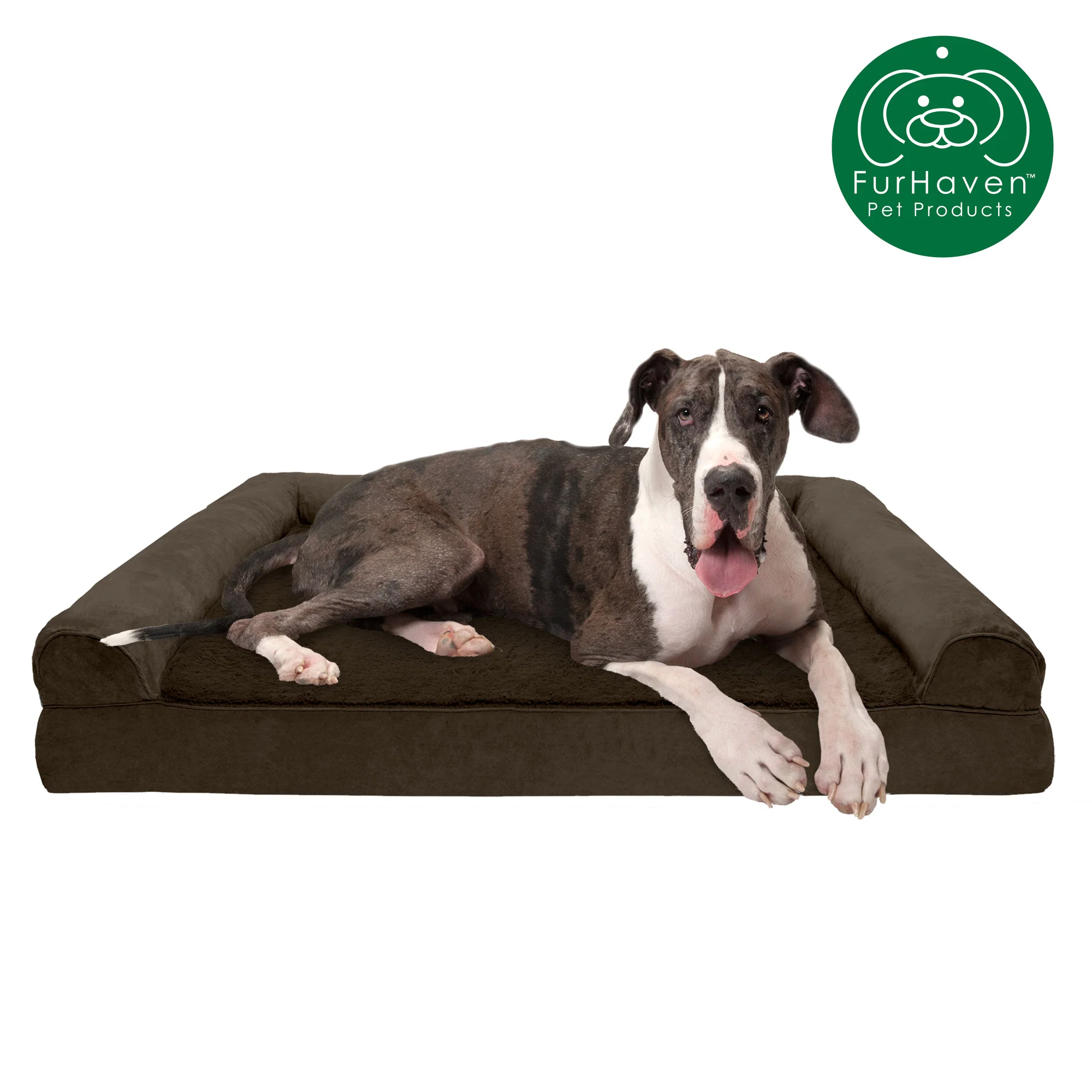 Memory Foam Plush & Suede Couch Pet Bed - Image 7