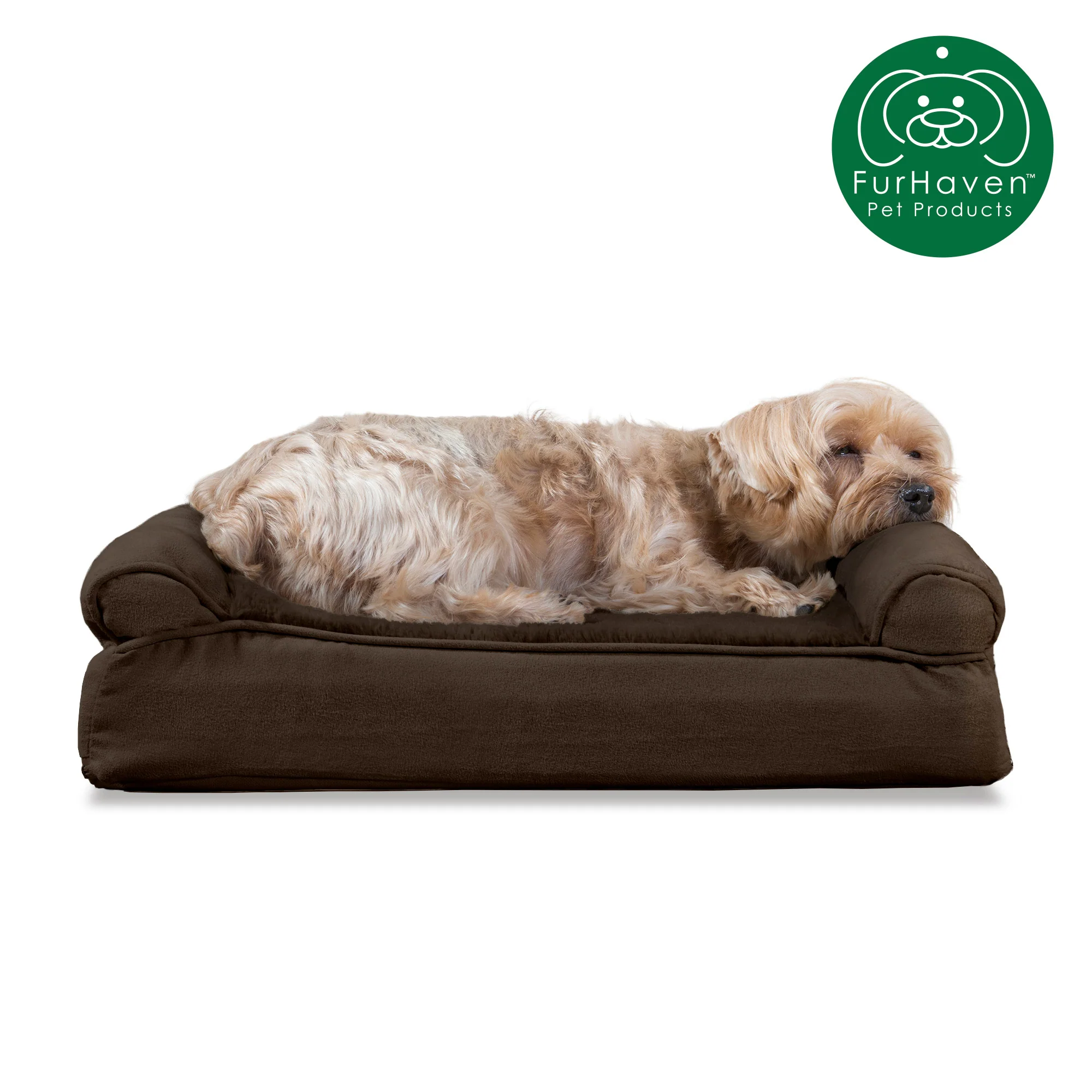 Memory Foam Plush & Suede Couch Pet Bed - Image 9