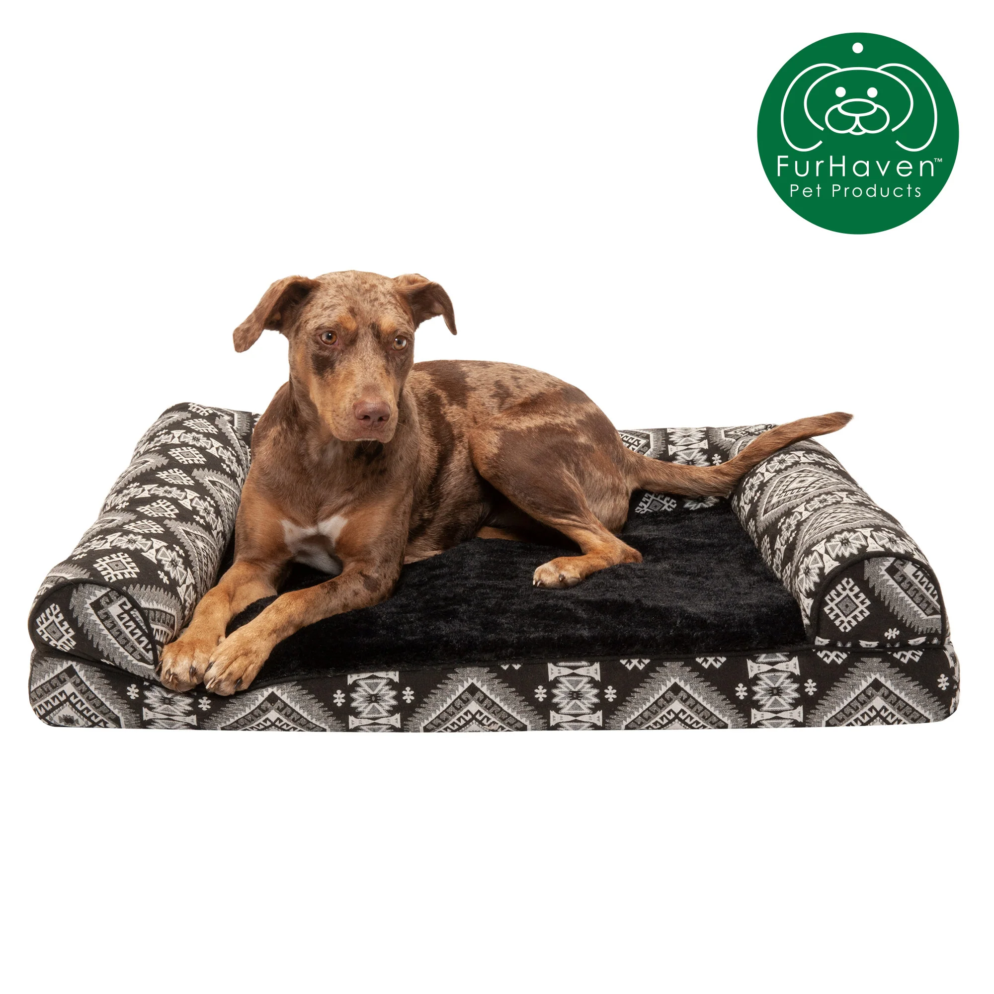 Memory Foam Southwest Kilim Sofa-Style Couch Pet Bed - Image 6