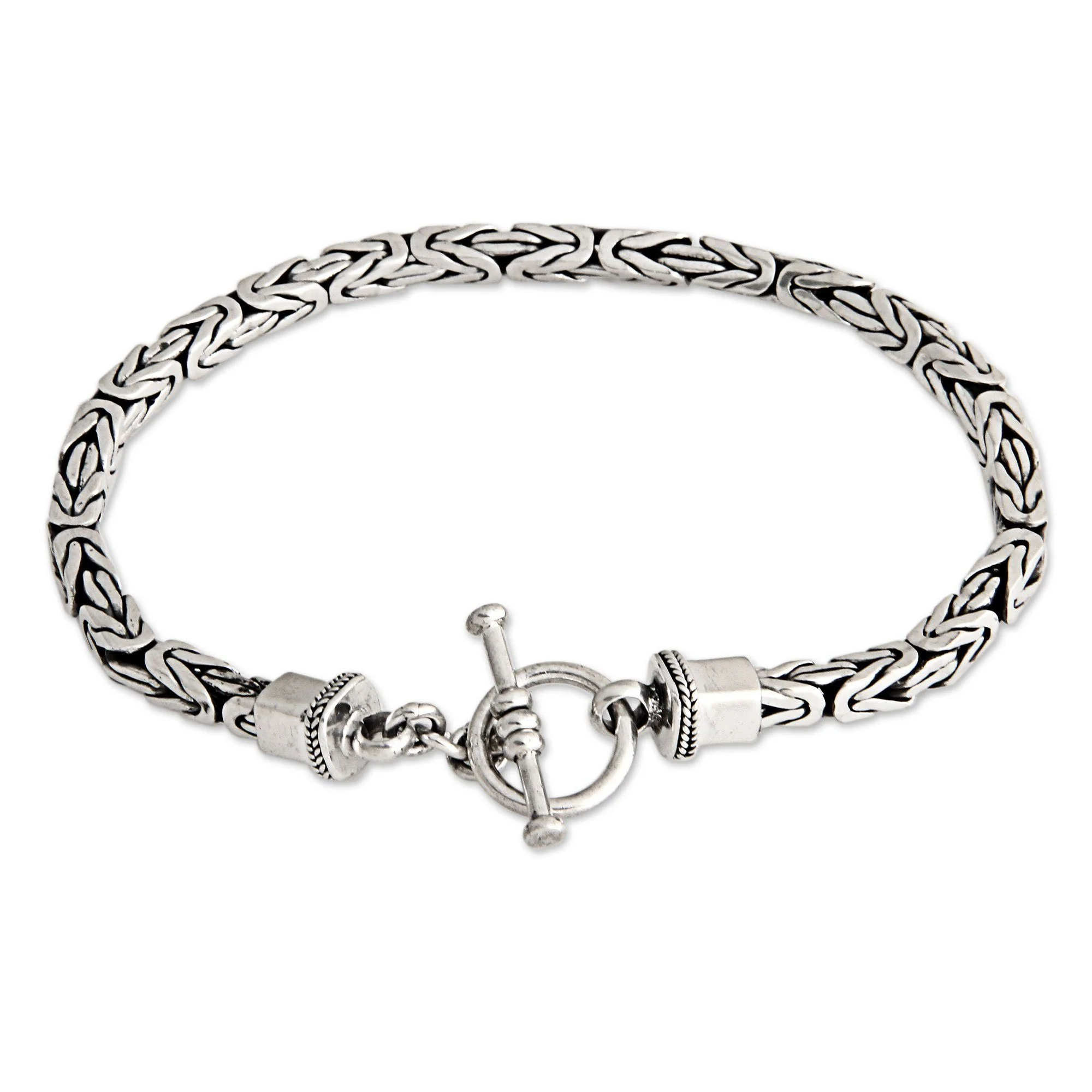 Men's Balinese Chain Sterling Silver Bracelet - Image 3