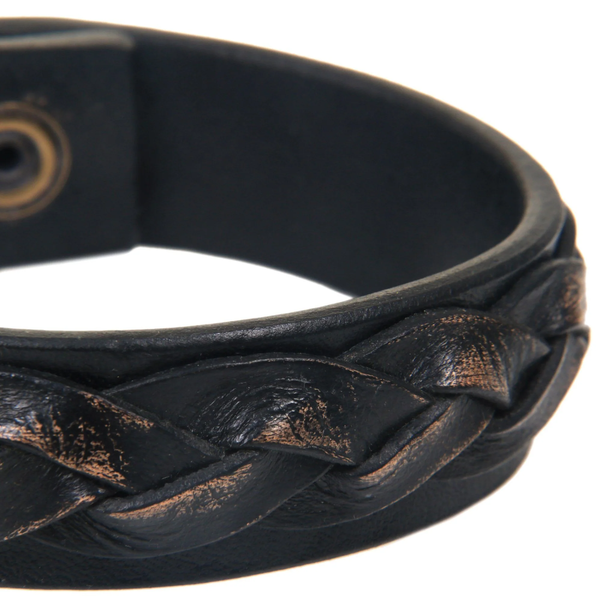 Men's Distressed Leather Bracelet - Image 5