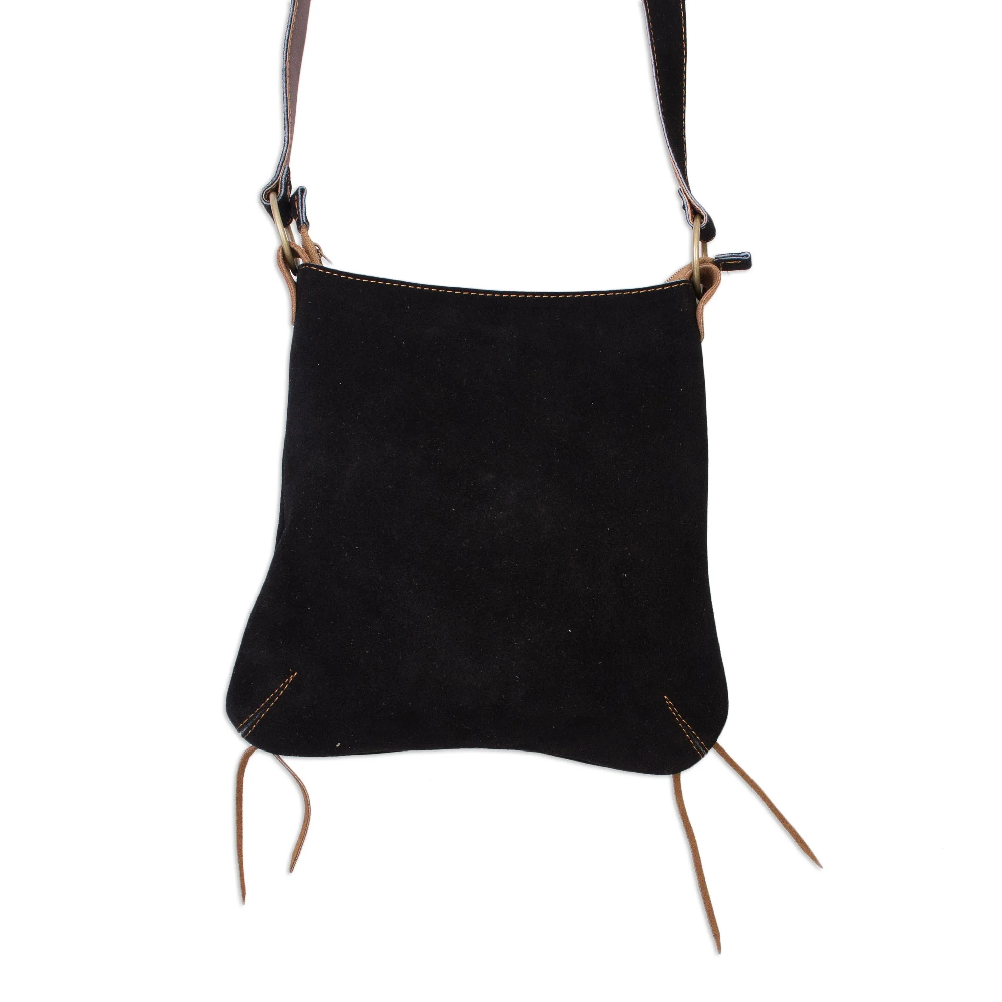 Mesmerizing Sun Black and Brown Suede Laser Cut Sun Motif Sling - Image 3