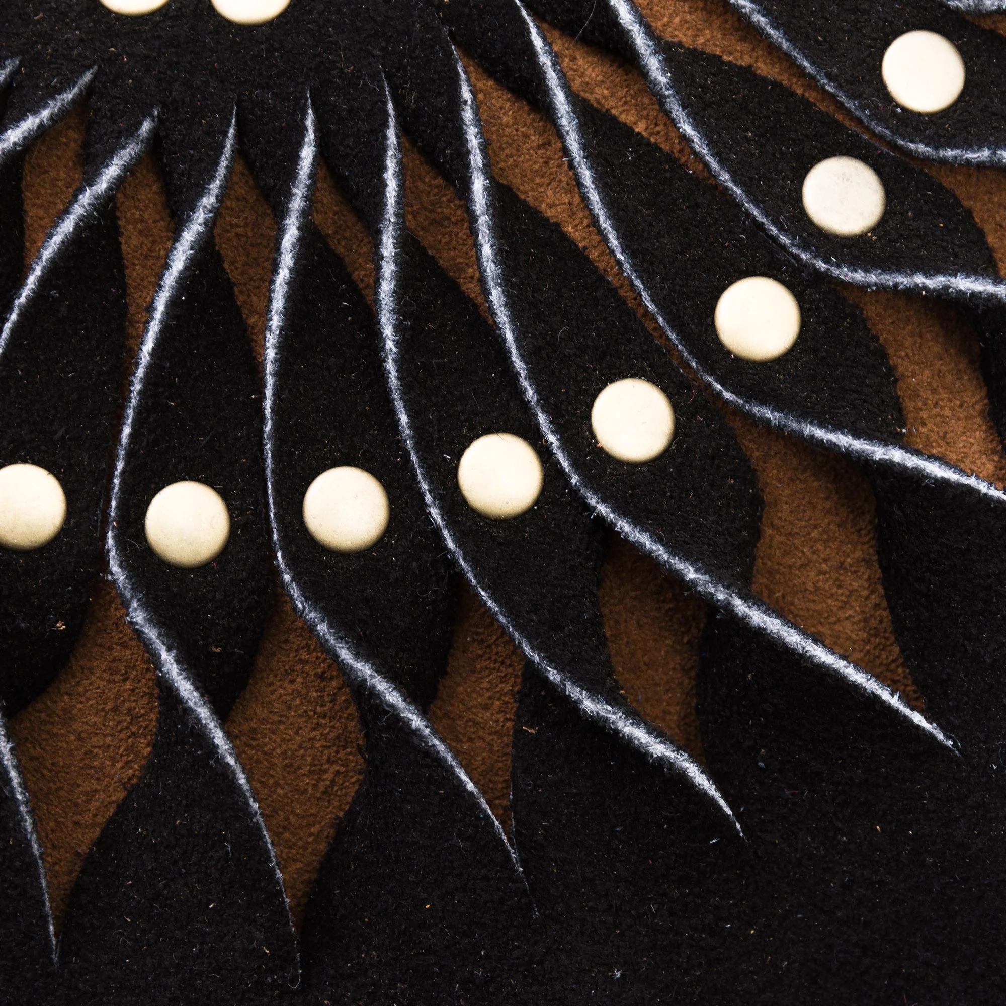 Mesmerizing Sun Black and Brown Suede Laser Cut Sun Motif Sling - Image 4