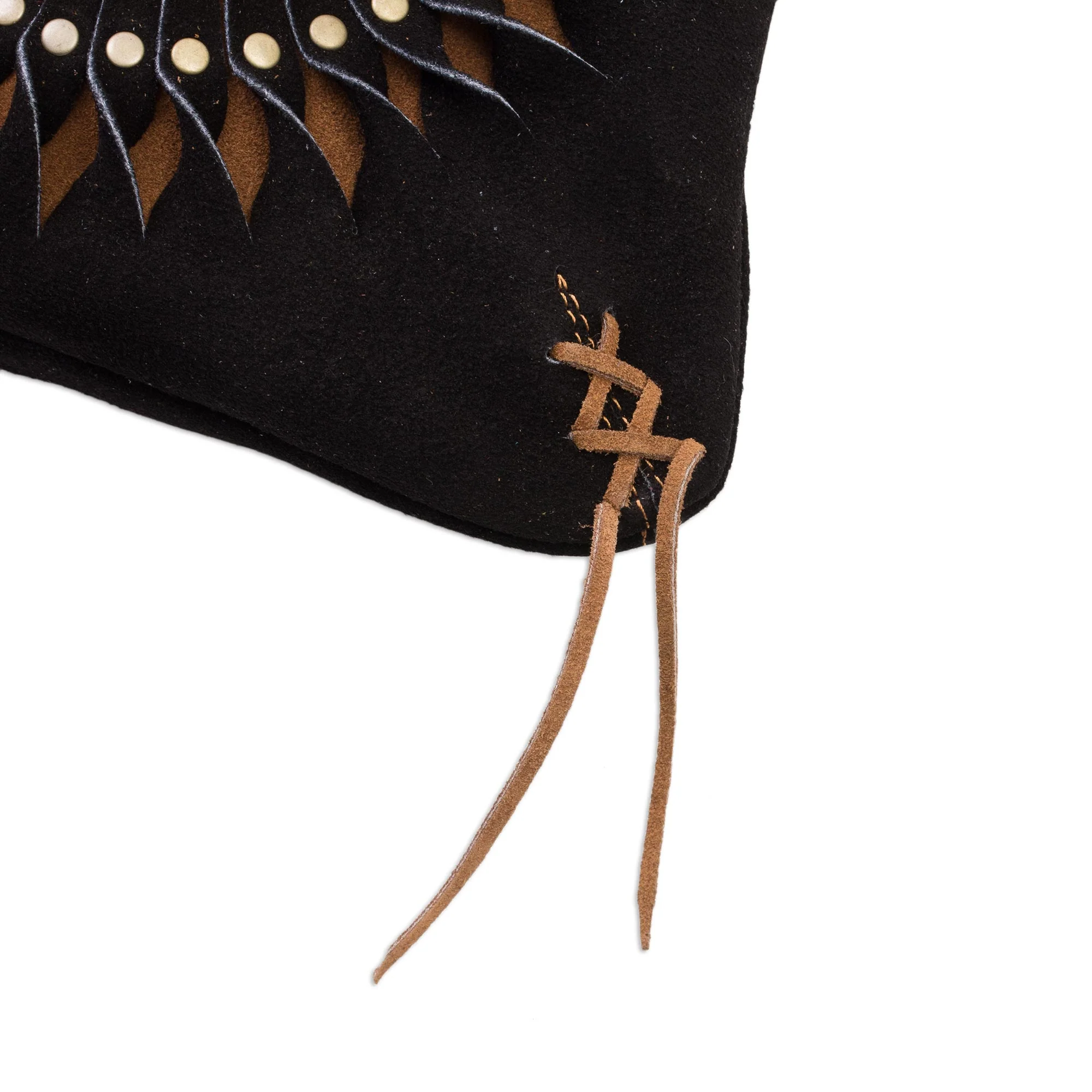 Mesmerizing Sun Black and Brown Suede Laser Cut Sun Motif Sling - Image 5