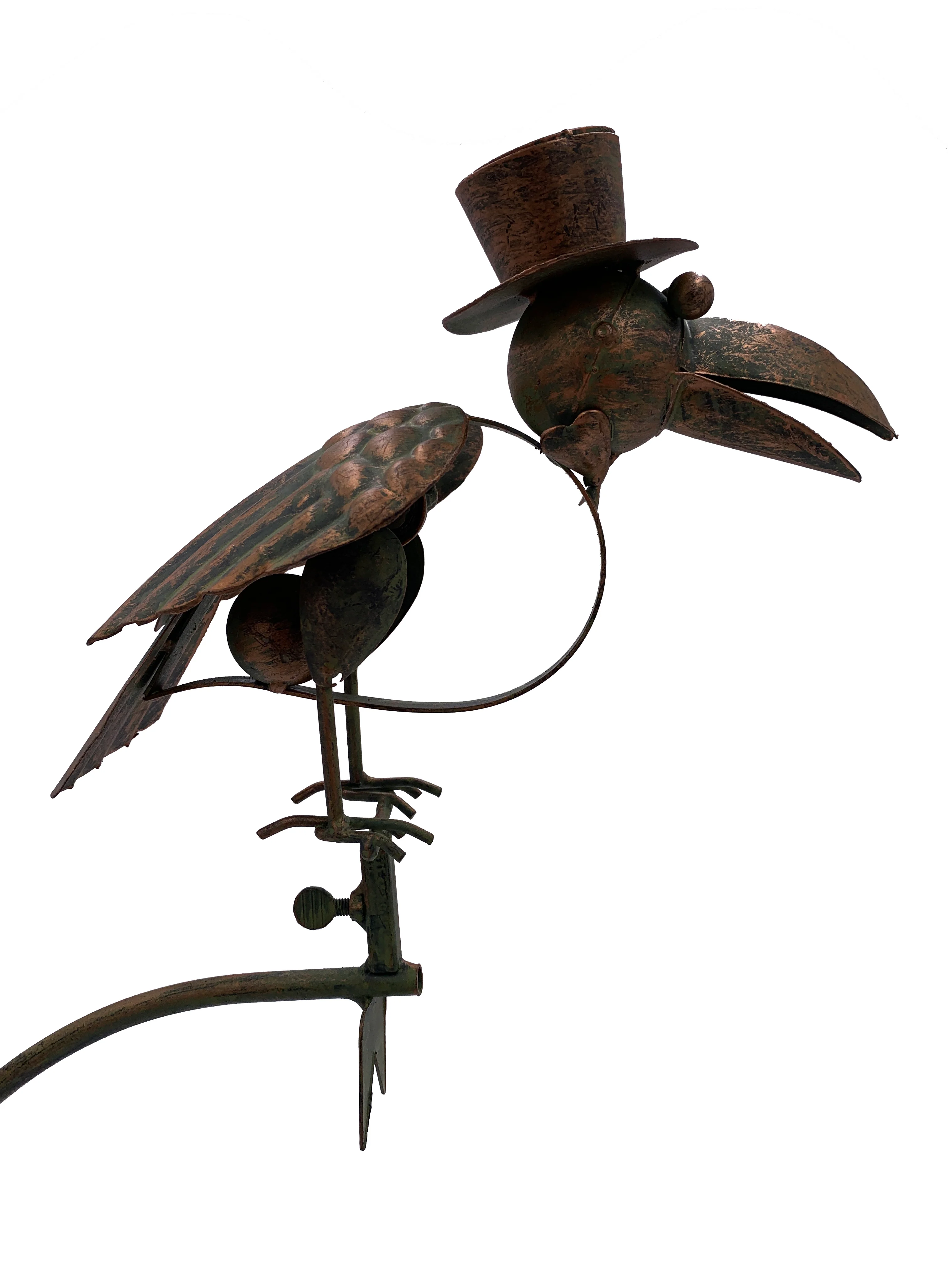 Metal Bird Rocker Stake w/Hat - Image 2