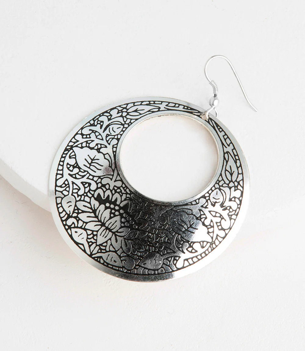 Metal Impression Earrings - Image 2