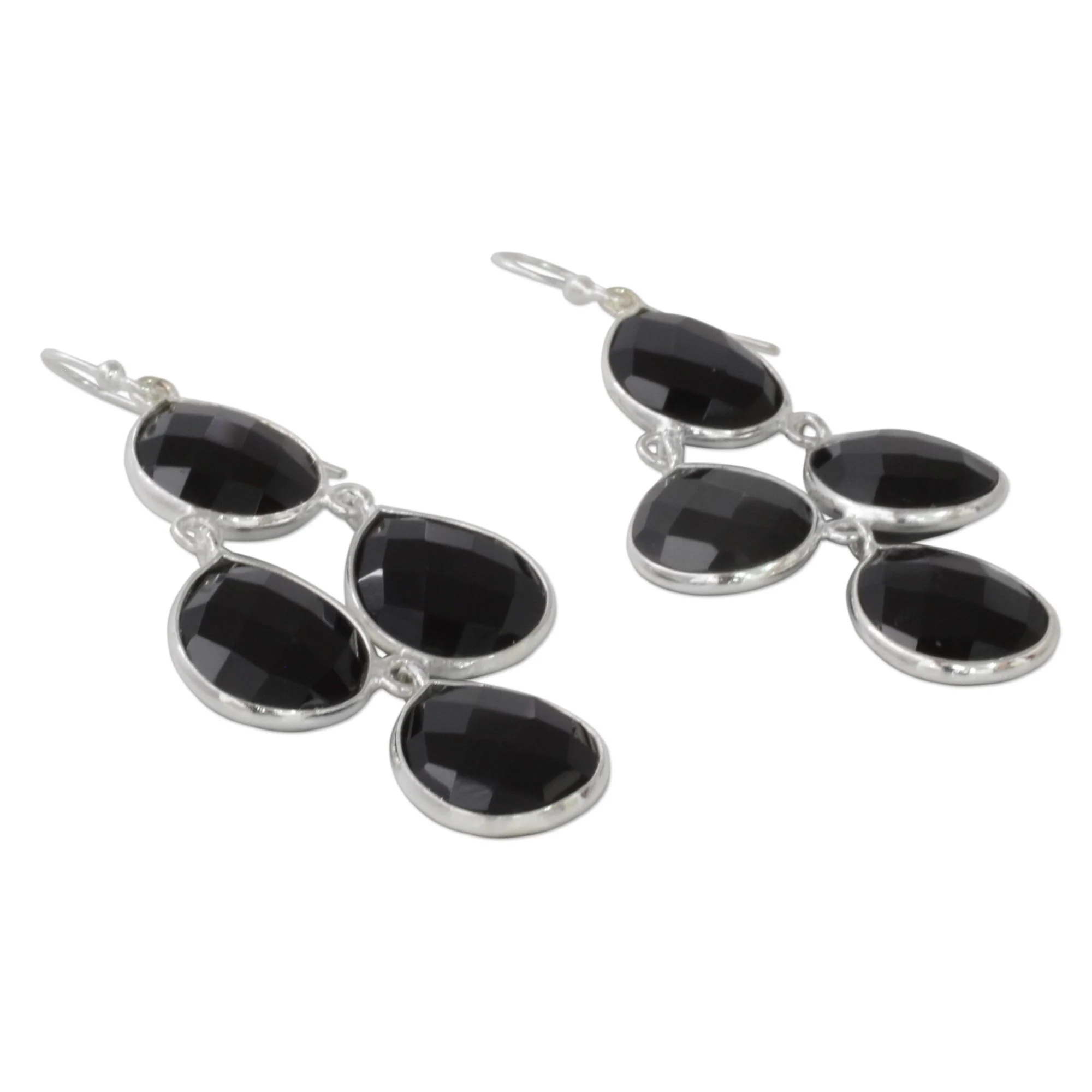 Midnight Chandelier Sterling Silver Earrings - Image 3