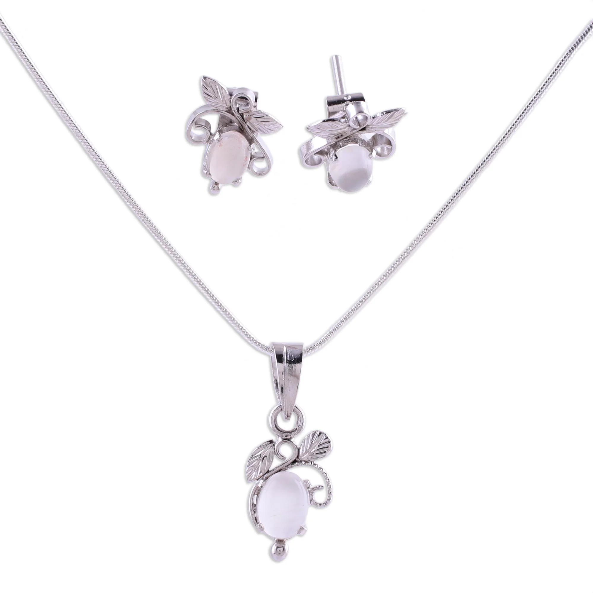 Midnight Leaves Sterling Silver Jewelry Set - Image 2