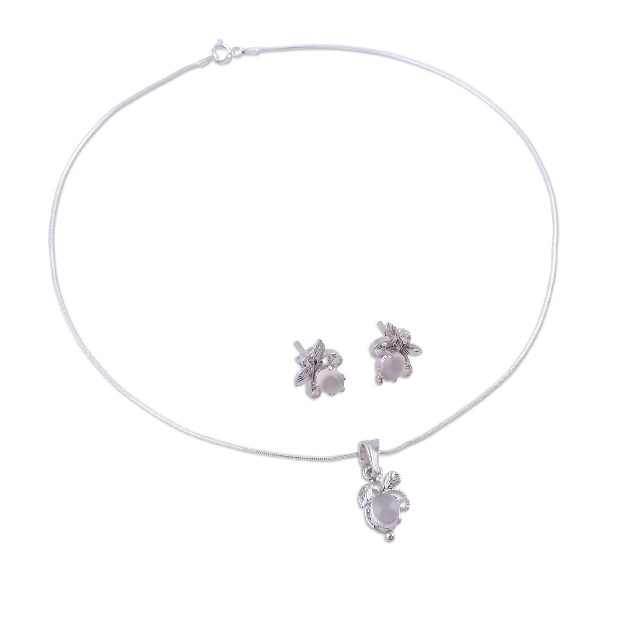 Midnight Leaves Sterling Silver Jewelry Set - Image 4