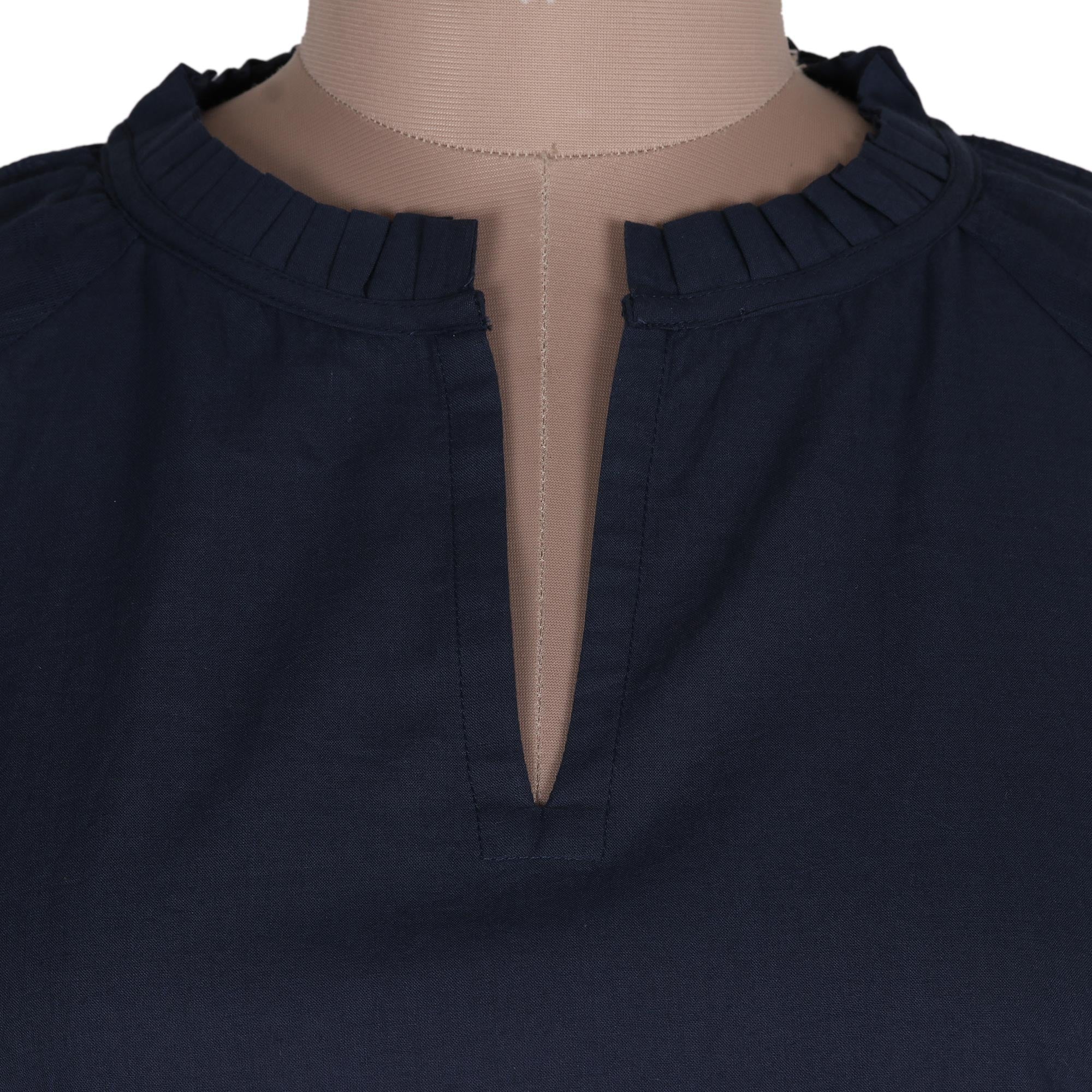 Midnight Mischief Navy Blue Cotton Short Babydoll Dress - Image 5