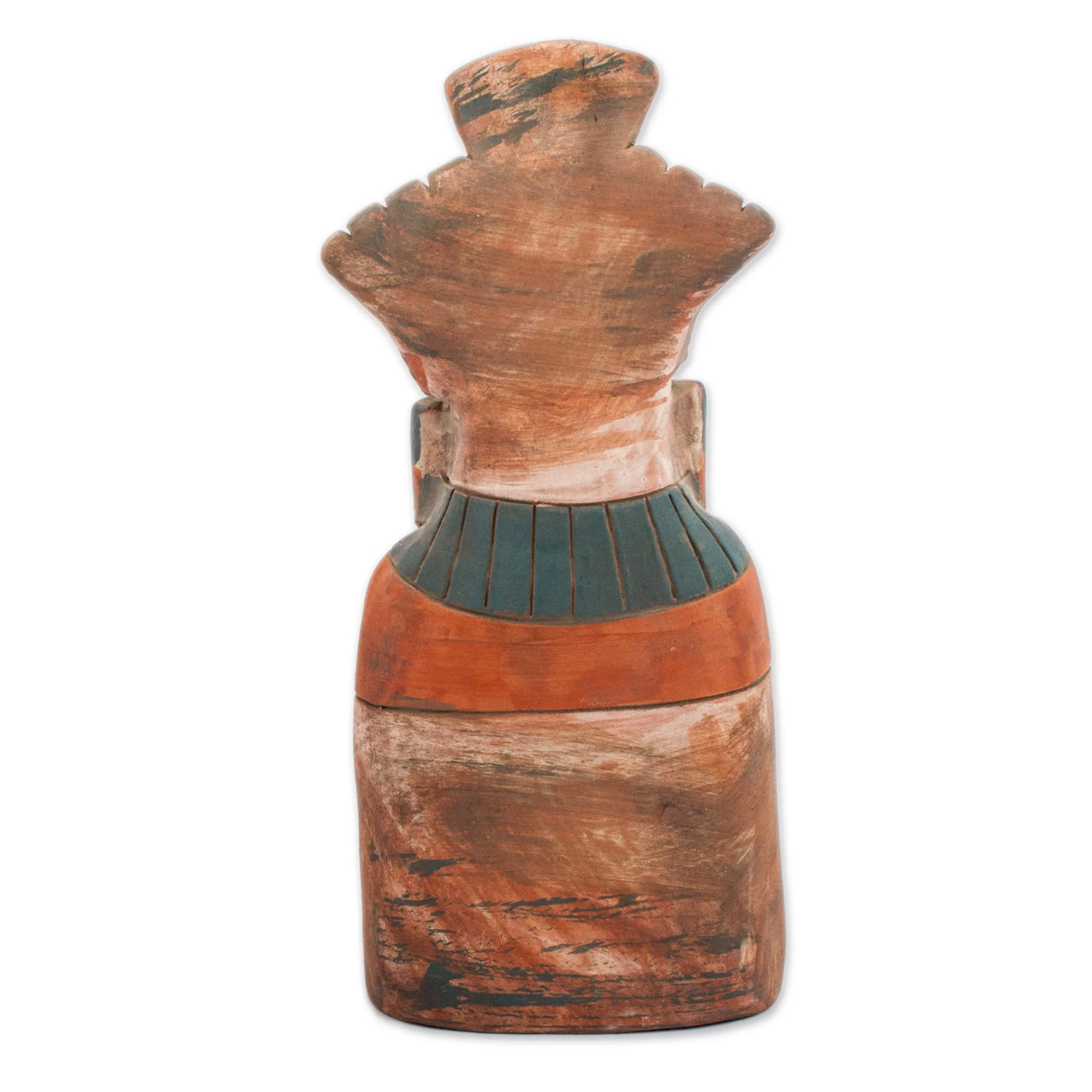 Mighty Tlaloc Rustic Ceramic Sculpture of Tlaloc from Mexico - Image 4