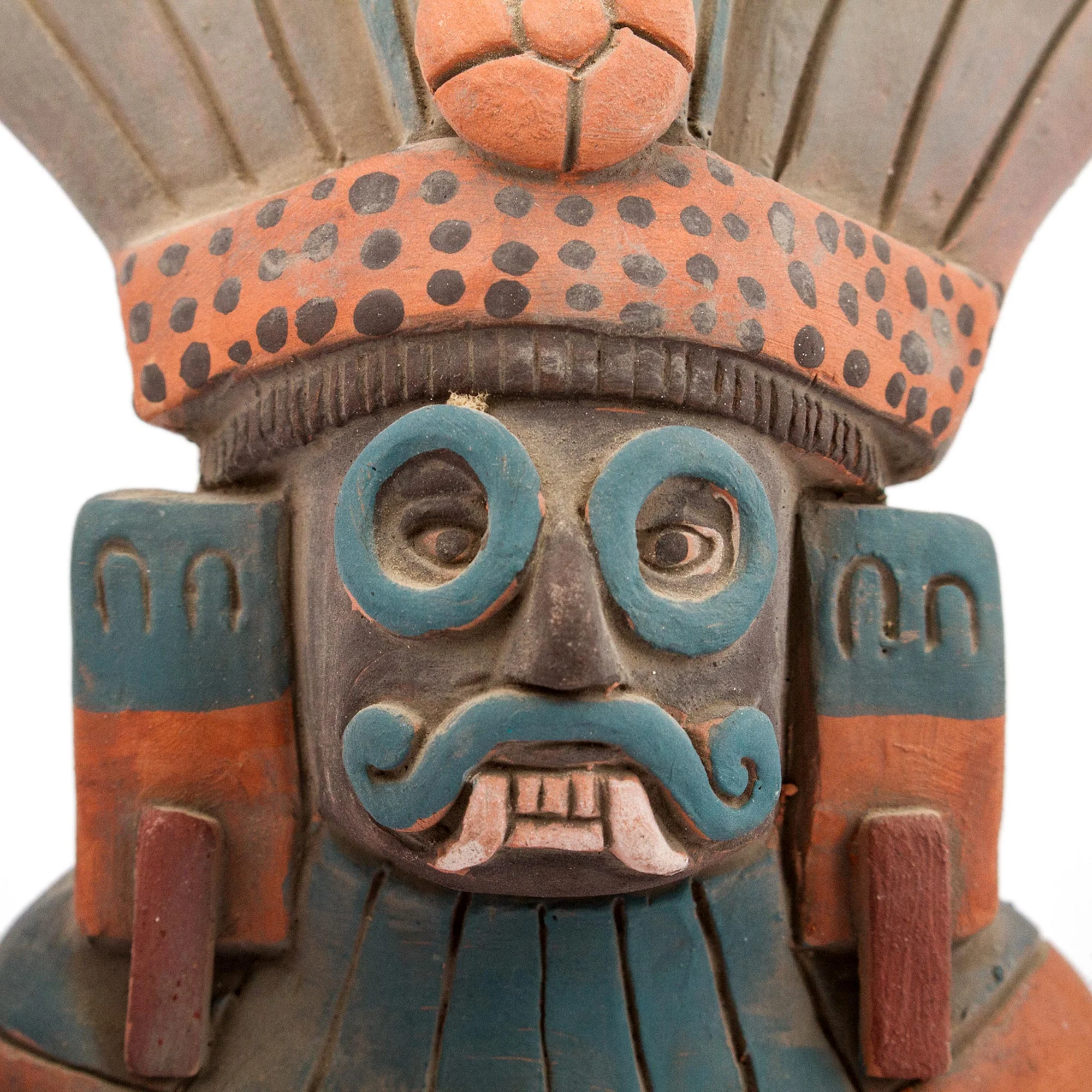 Mighty Tlaloc Rustic Ceramic Sculpture of Tlaloc from Mexico - Image 5