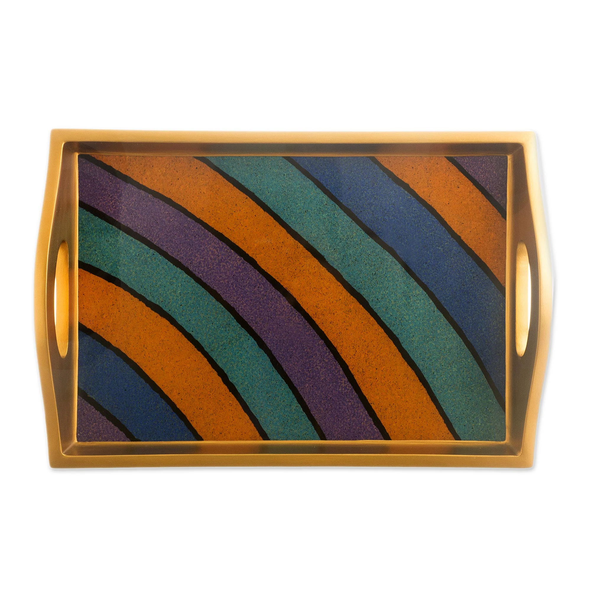 Mineral Memoirs Painted Glass Handcrafted Multi-color Tray - Image 3