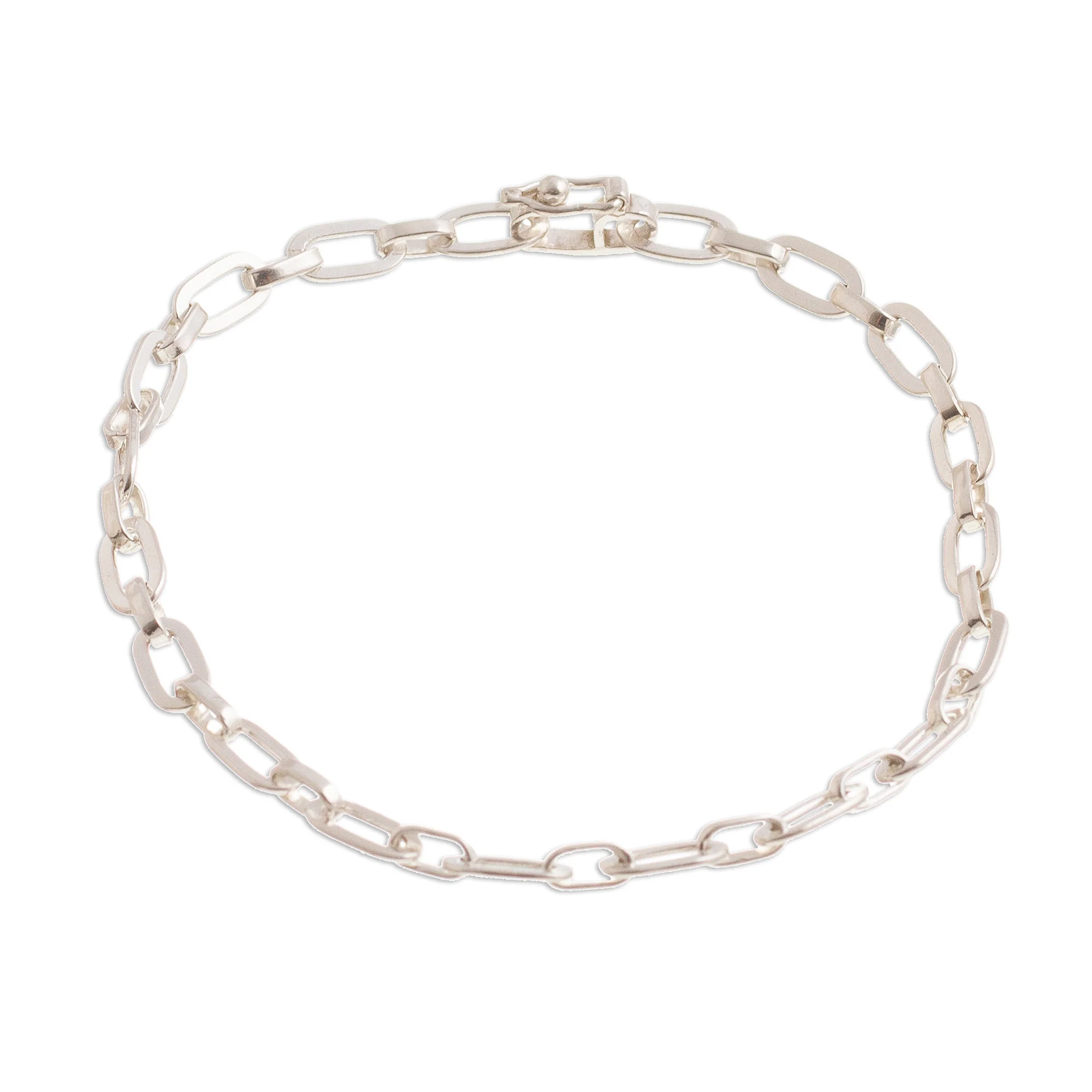 Minimalist Flair High-Polish Sterling Silver Link Bracelet from Peru - Image 2
