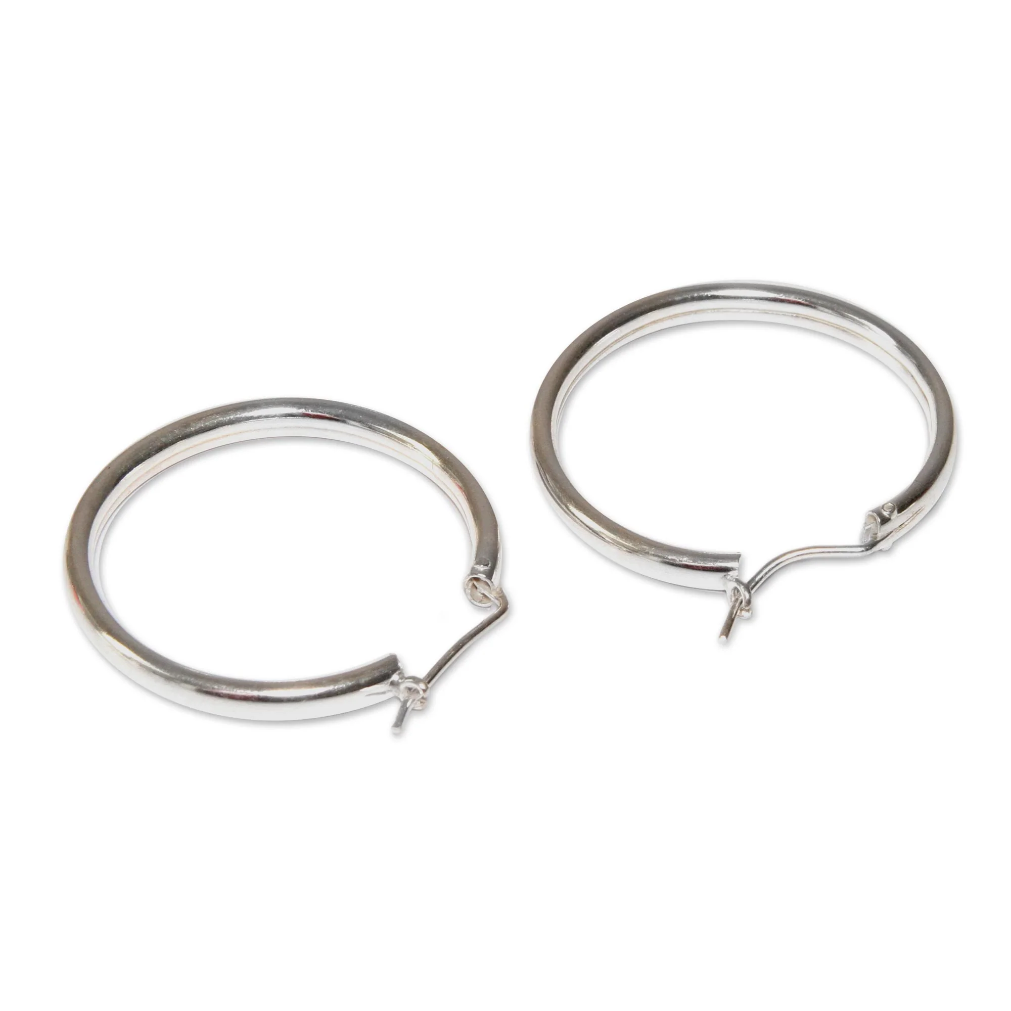 Minimalist Magic Silver Hoop Earrings Sterling 925 Simply Classic - Image 3