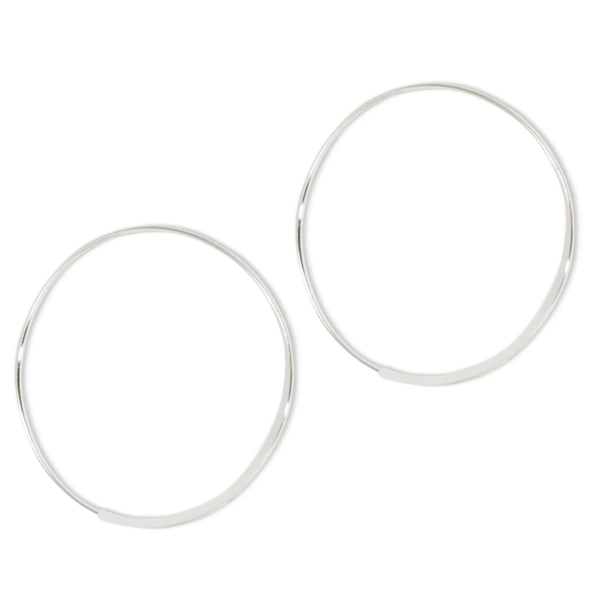 Minimalist Sterling Silver Hoop Earrings - Image 2