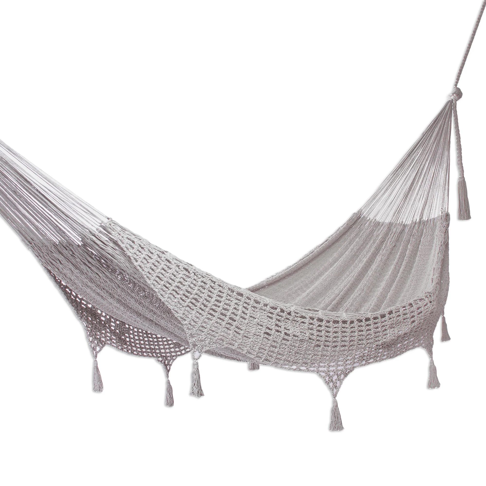 Mirage in Grey All Cotton Rope Hammock in Grey (Triple) - Image 2