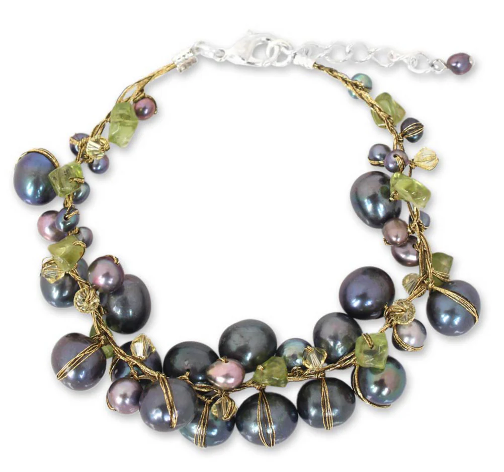 Mist Queen Pearl Silver-Plated Beaded Bracelet - Image 2