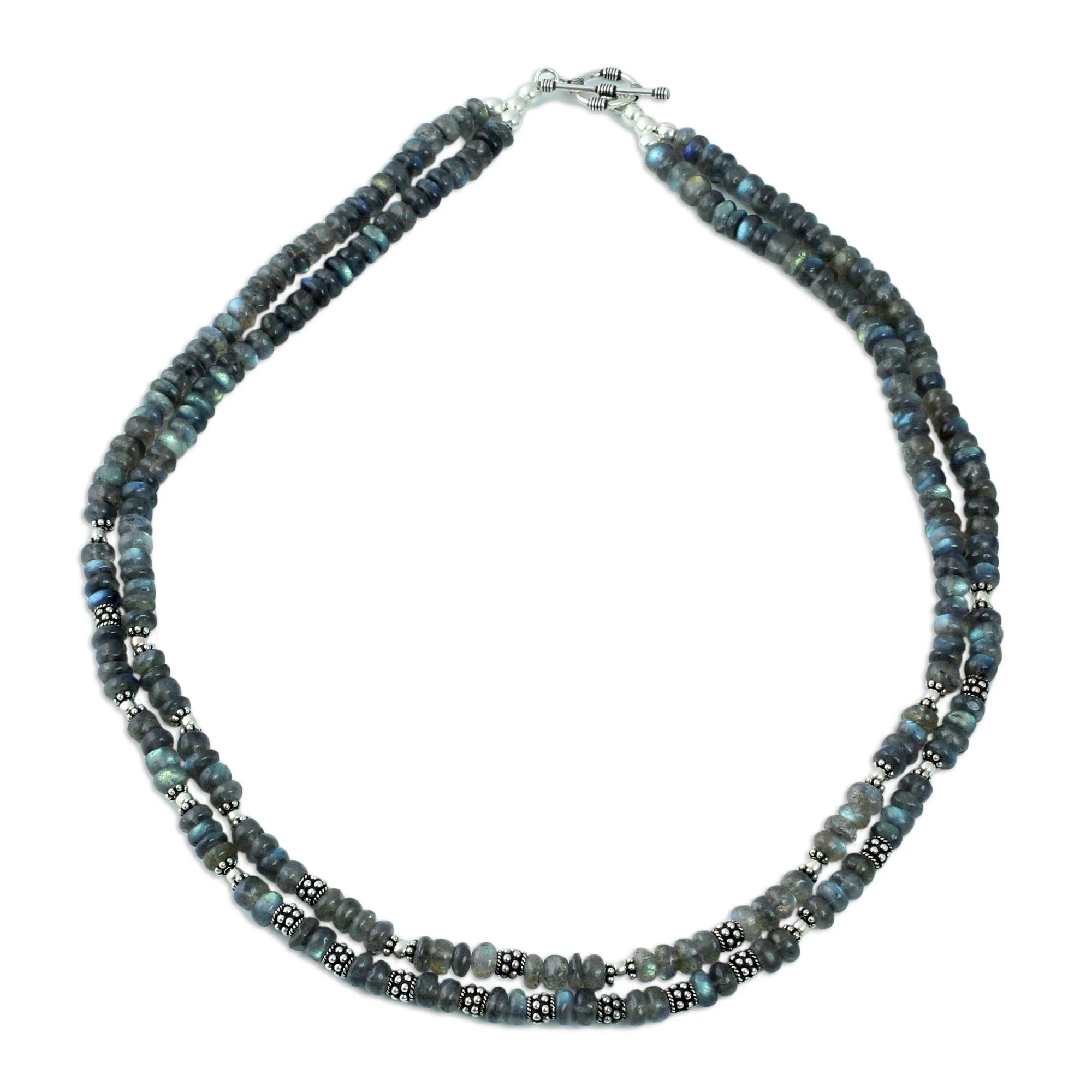 Misty Dawn Labradorite Beaded Necklace - Image 2