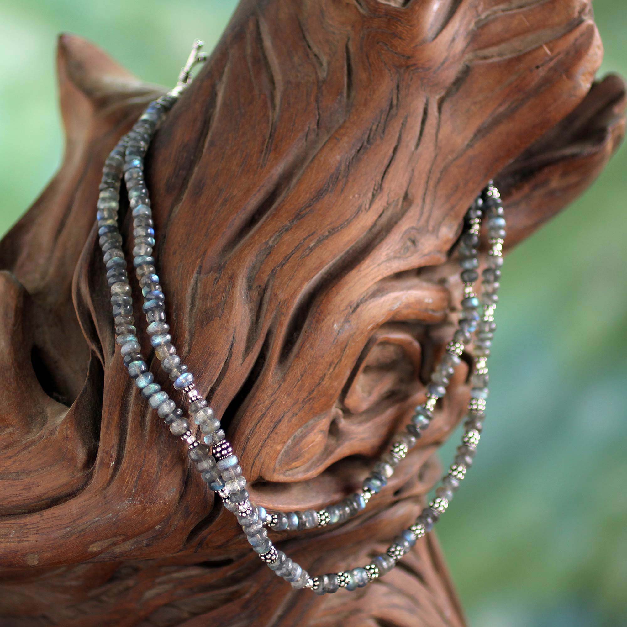 Misty Dawn Labradorite Beaded Necklace - Image 3