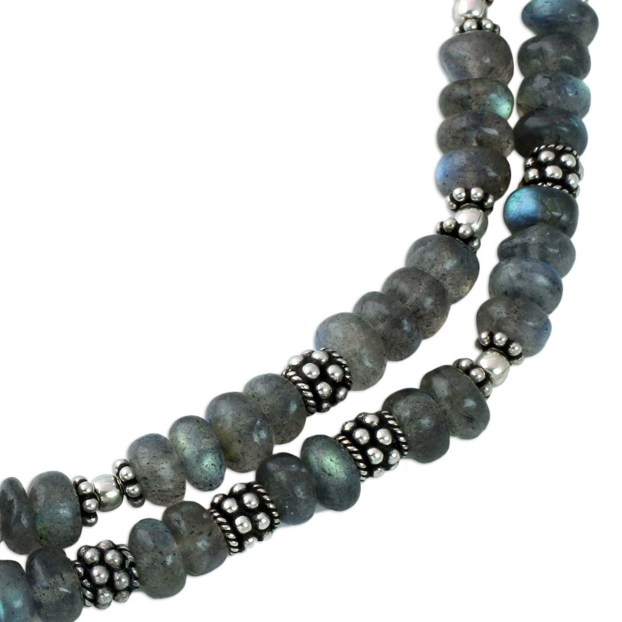 Misty Dawn Labradorite Beaded Necklace - Image 4