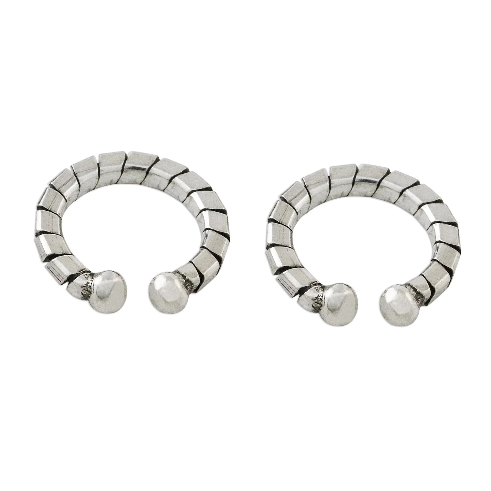 Modern Link Sterling Silver Ear Cuffs - Image 4