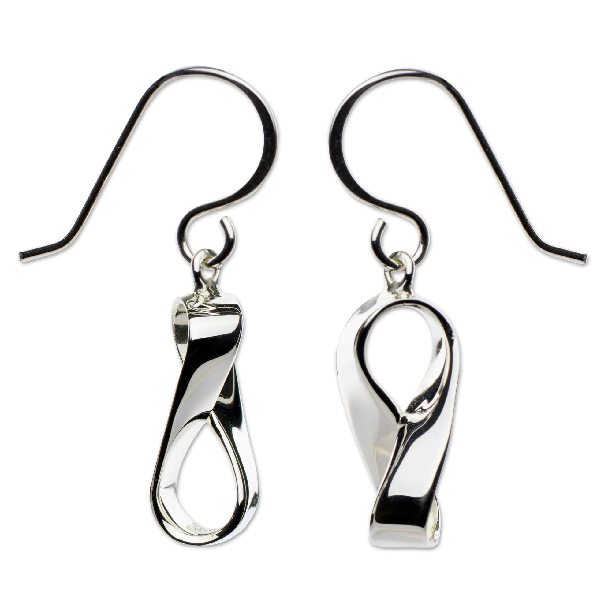 Modern Mobius Handmade Modern Taxco Silver Earrings - Image 3