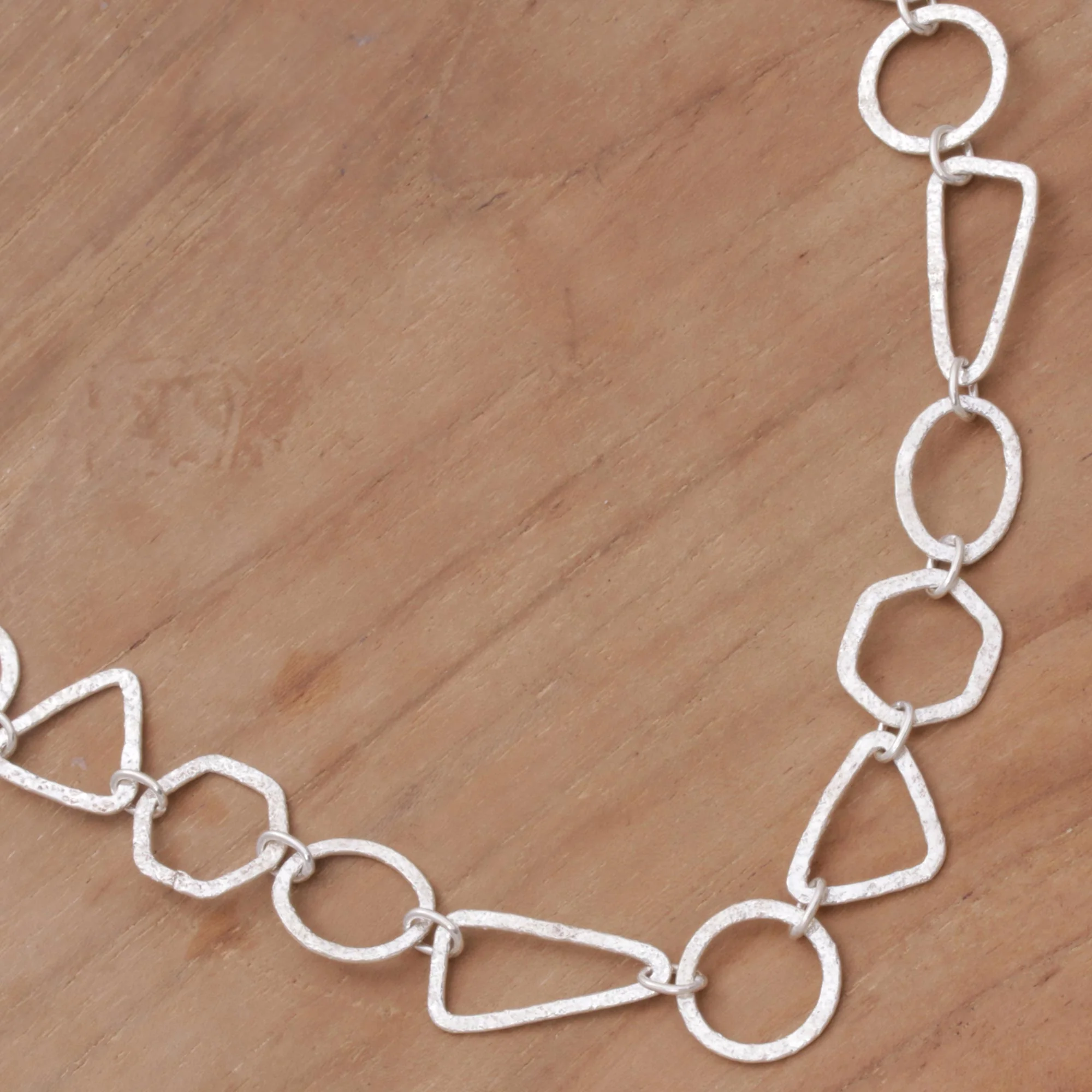 Modern Simplicity Silver Link Necklace - Image 3
